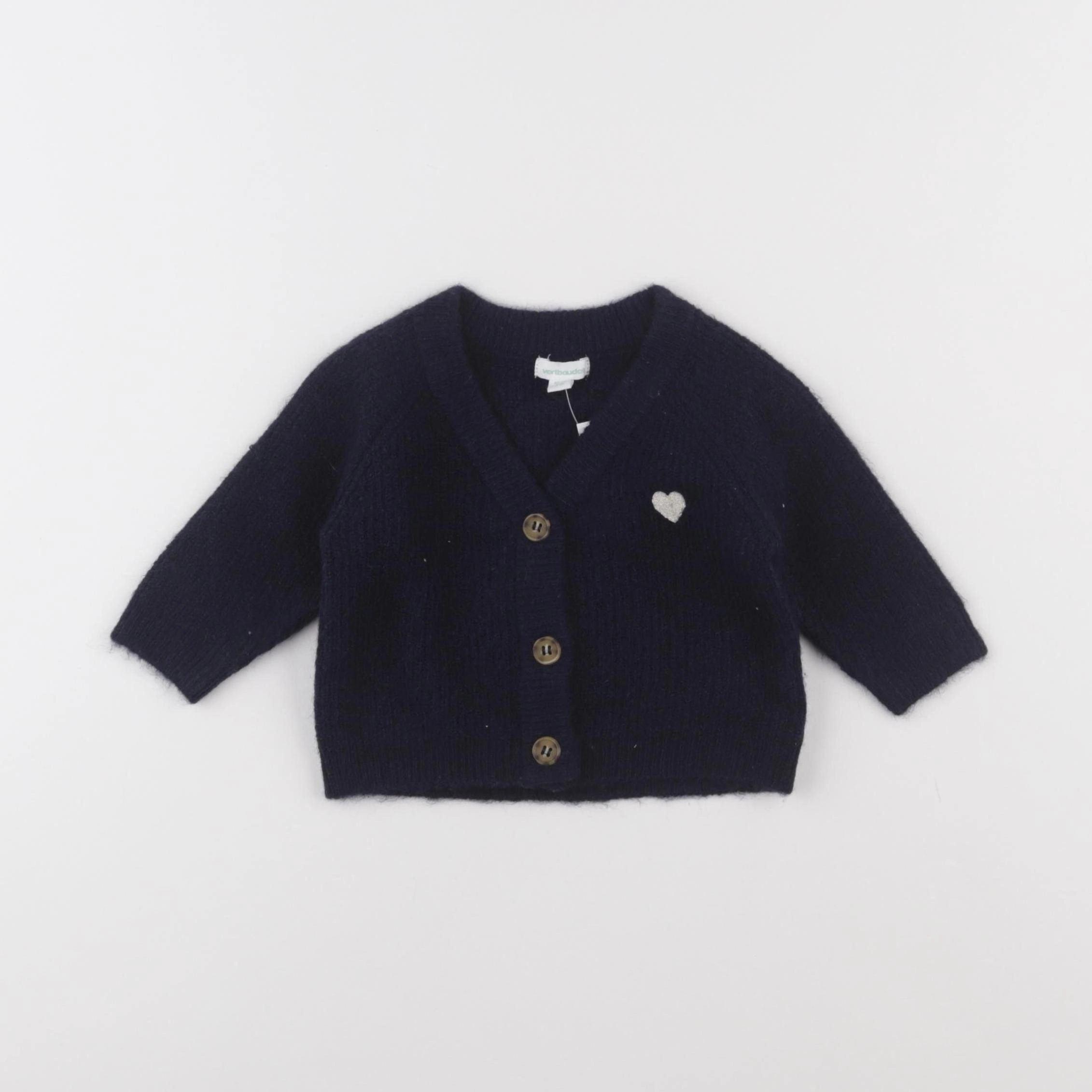 Vertbaudet - gilet bleu - 3 mois