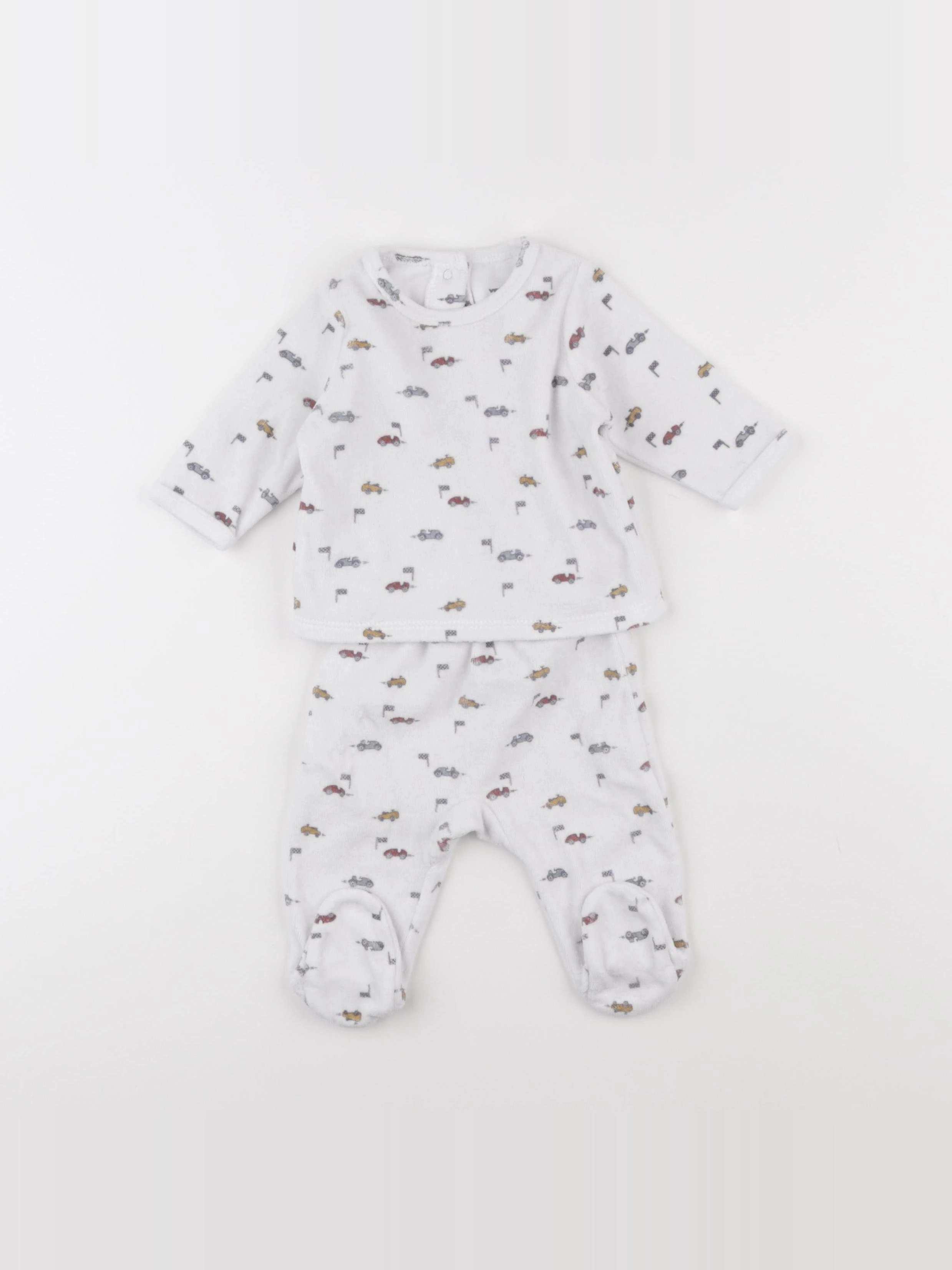 Vertbaudet - pyjama velours blanc - 3 mois