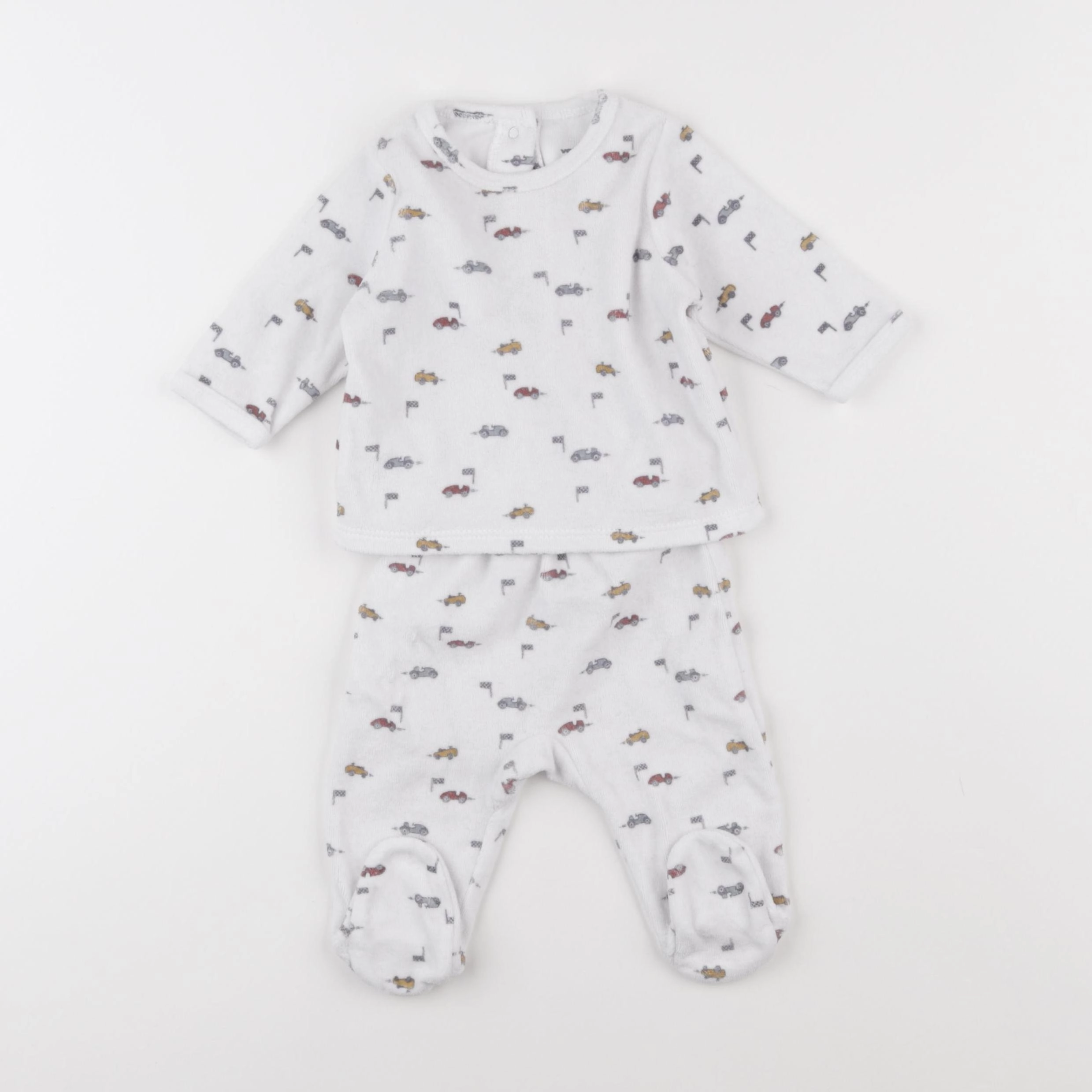 Vertbaudet - pyjama velours blanc - 3 mois