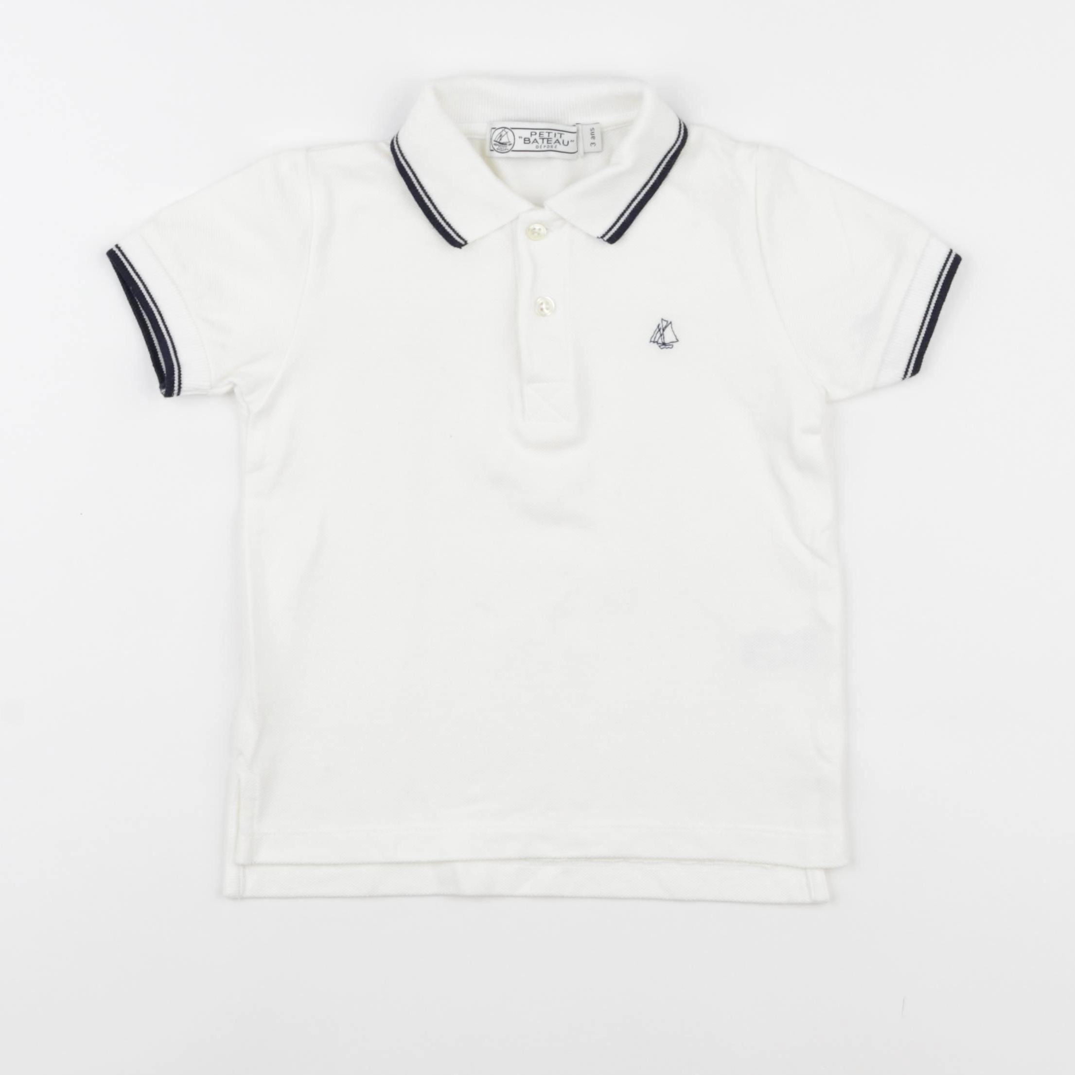 Petit Bateau - polo blanc - 3 ans