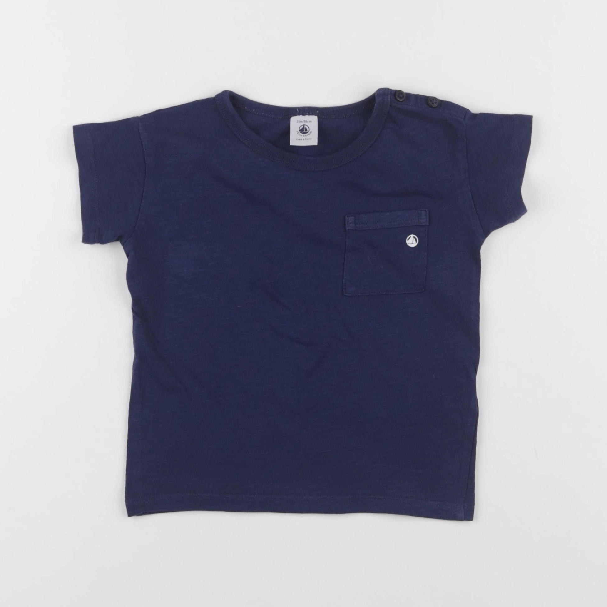 Petit Bateau - tee-shirt bleu - 24 mois