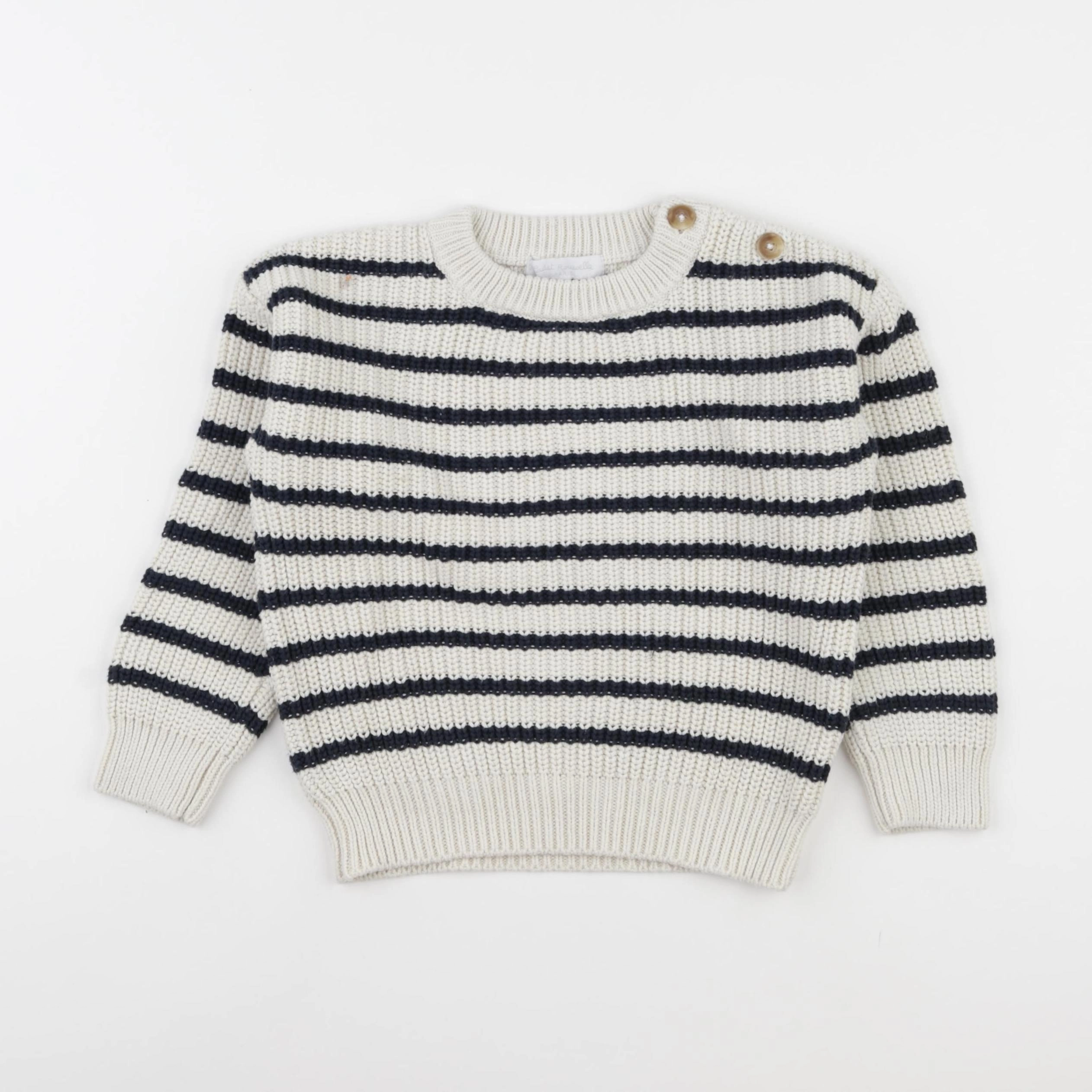 Cadet Rousselle - pull blanc, bleu - 5 ans
