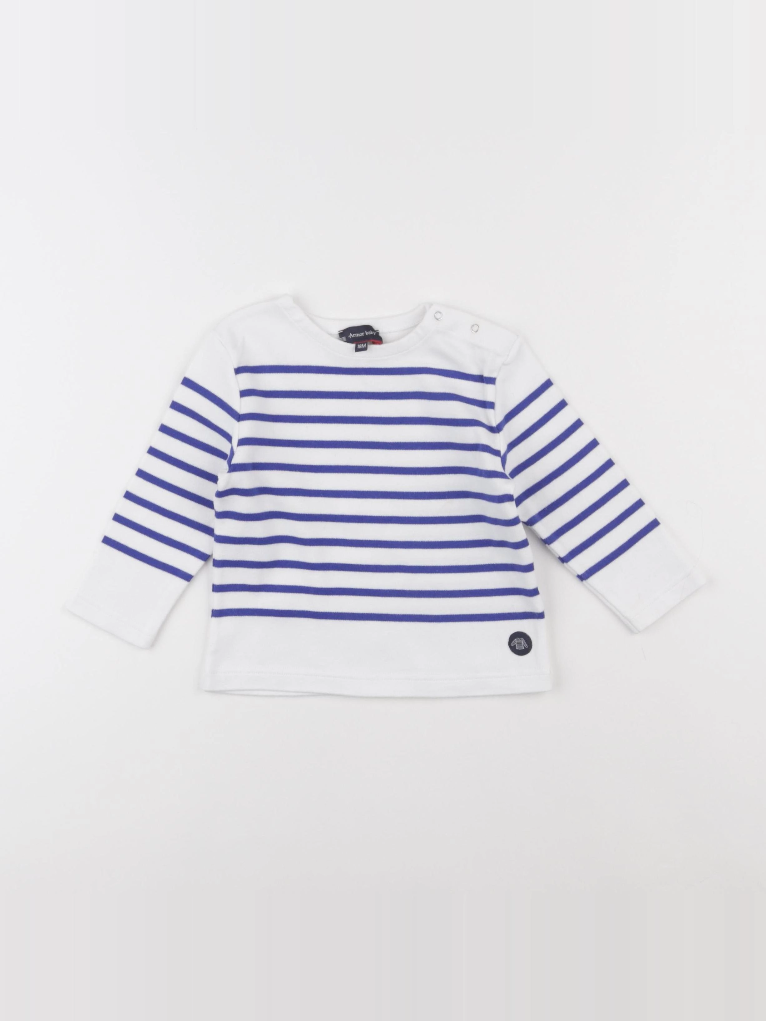 Armor Lux - tee-shirt blanc, bleu - 18 mois