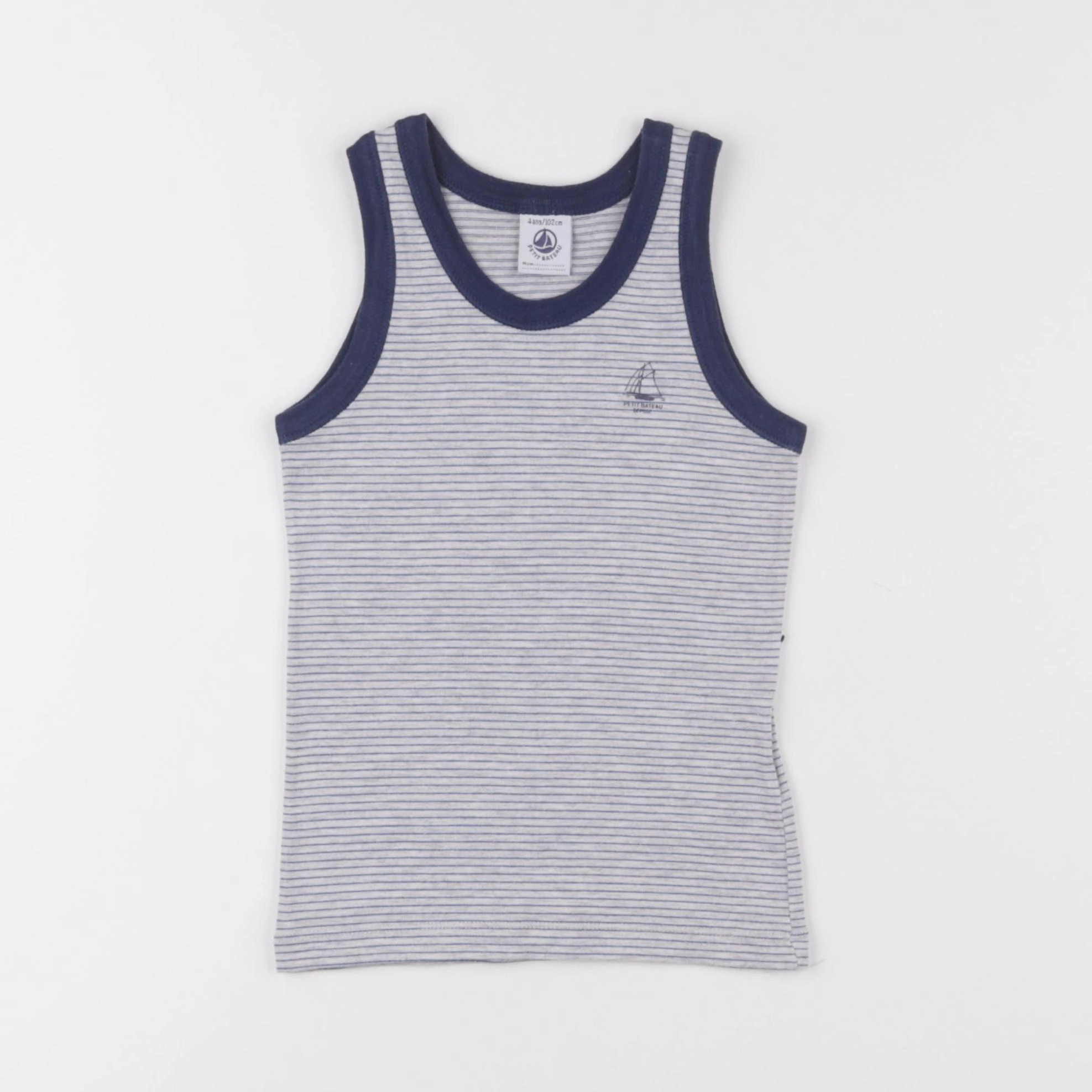 Petit Bateau - débardeur gris, bleu - 4 ans
