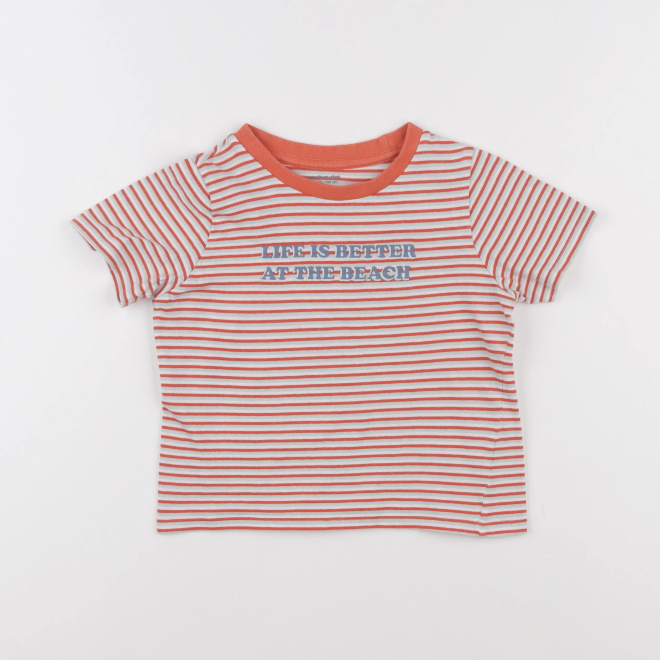 Vertbaudet - tee-shirt bleu, orange - 4 ans