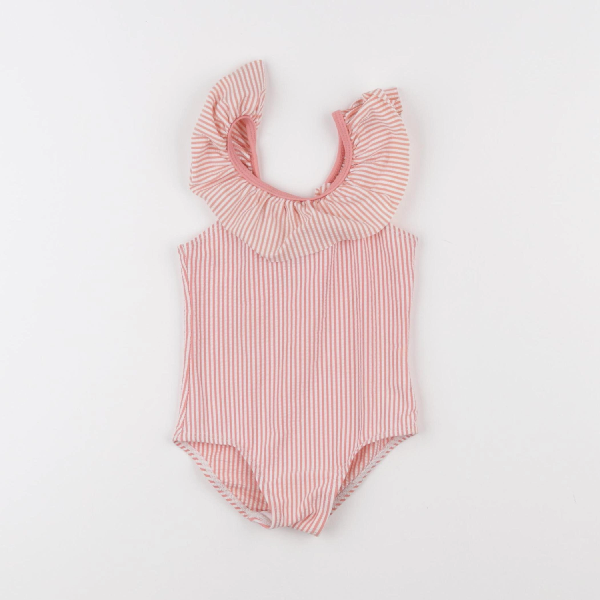 Vertbaudet - maillot de bain rose, blanc - 18 mois