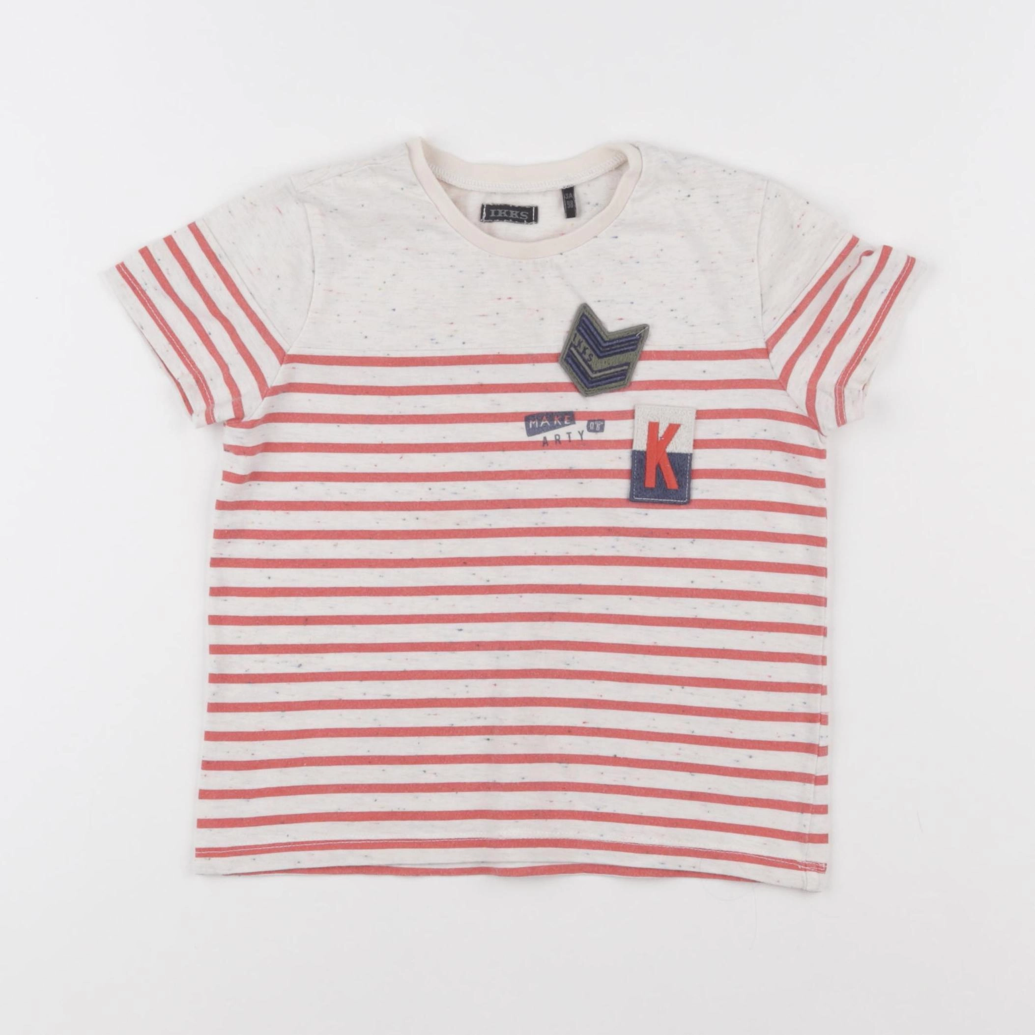 IKKS - tee-shirt blanc, rouge - 3 ans