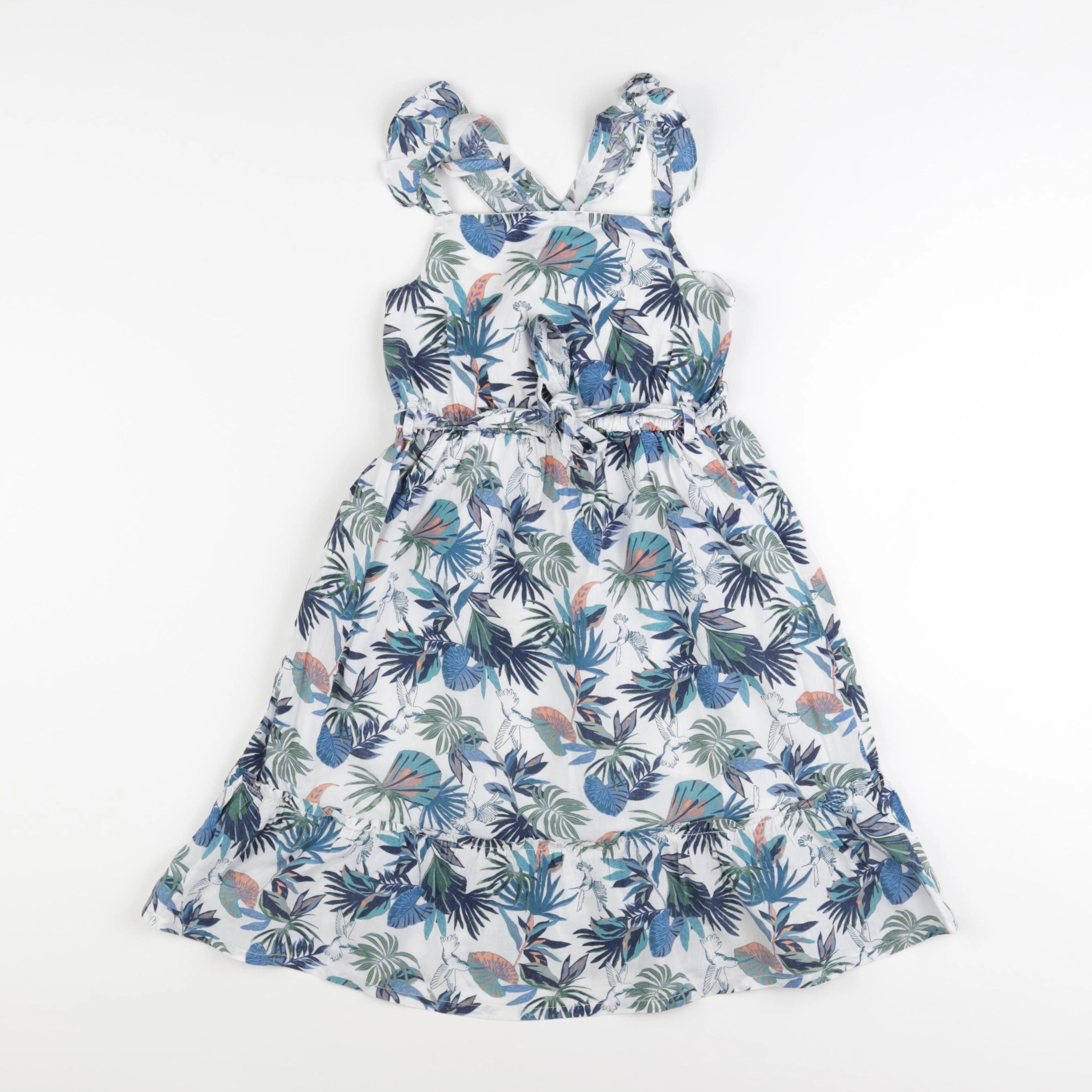 Vertbaudet - robe blanc, bleu - 5 ans
