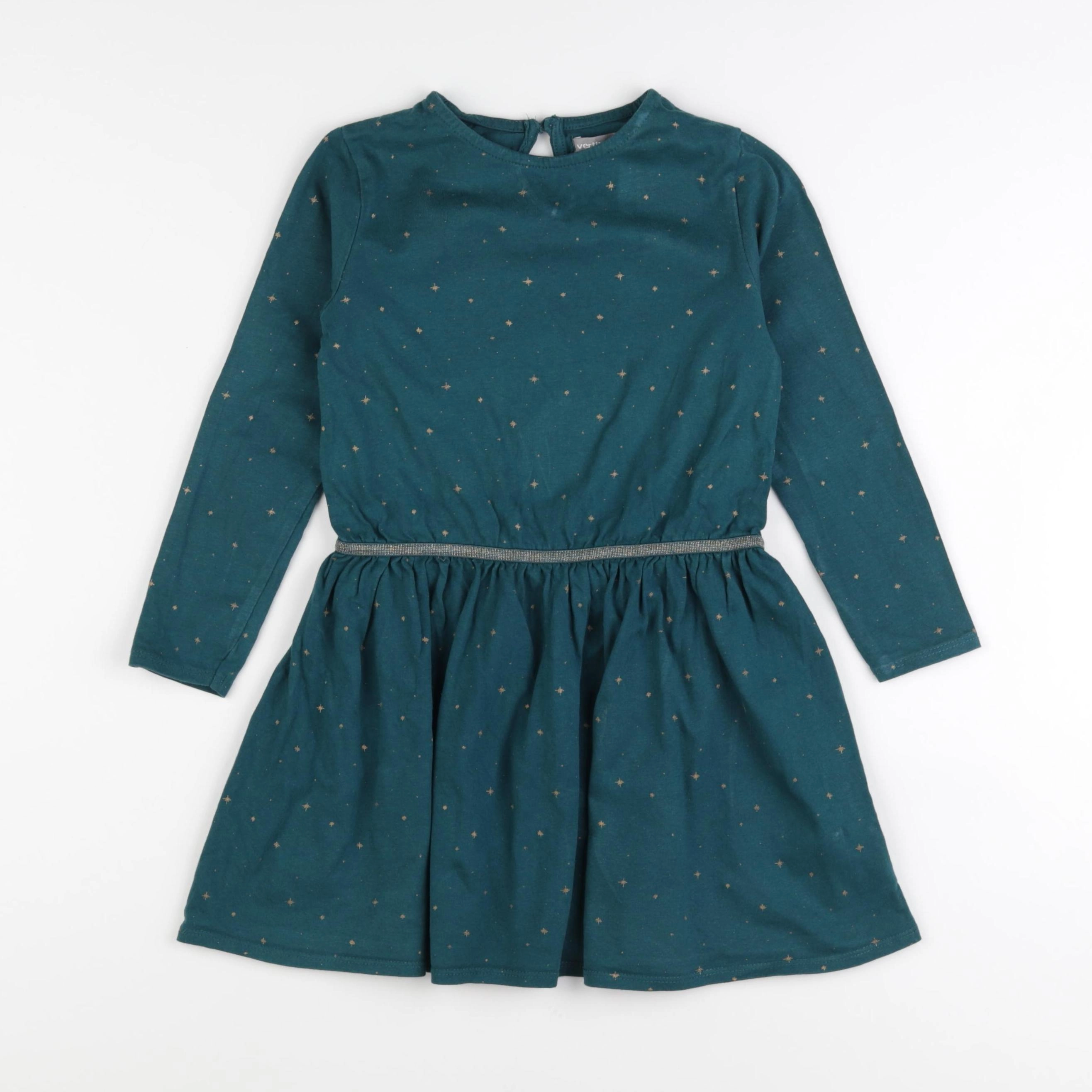 Vertbaudet - robe vert, or - 6 ans