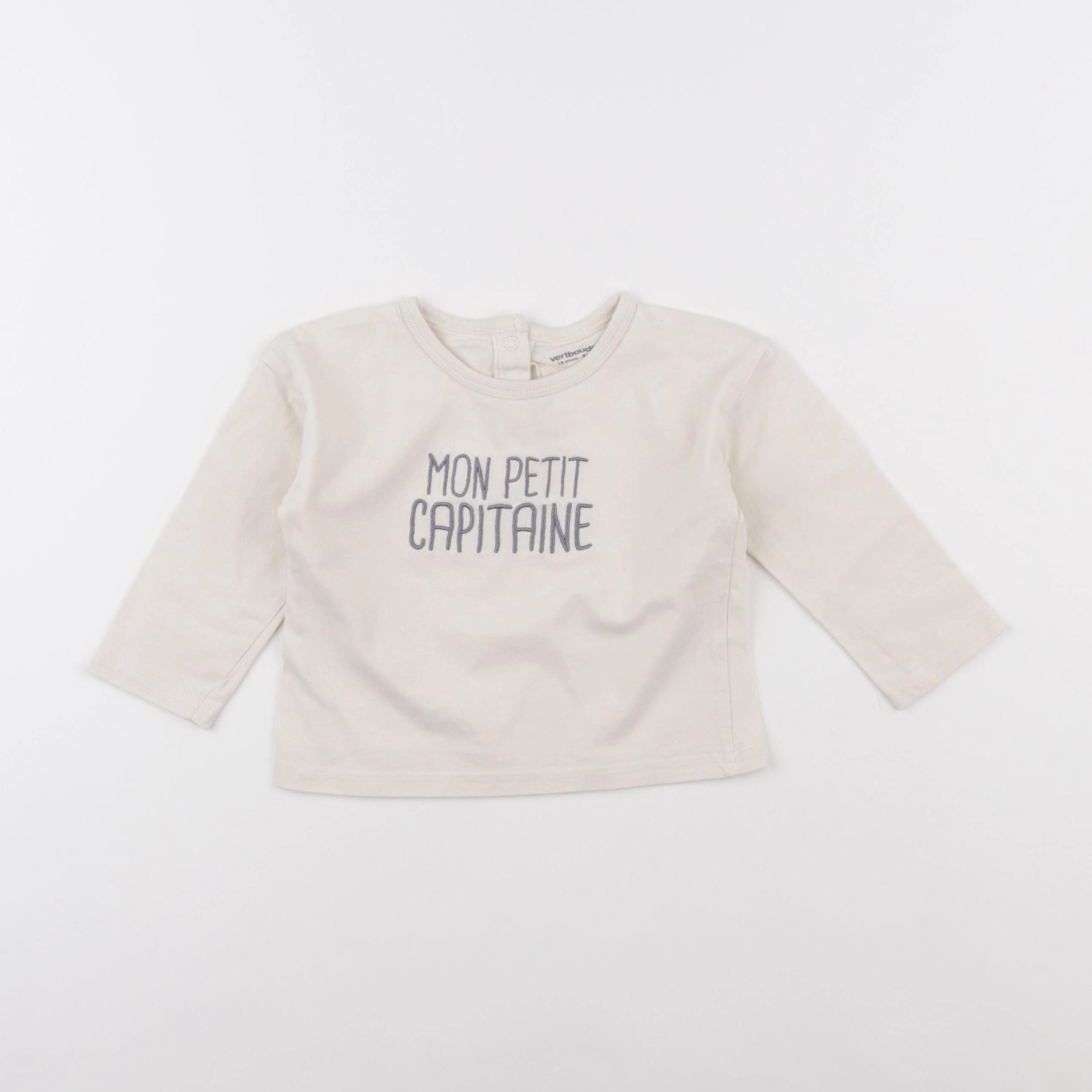 Vertbaudet - tee-shirt beige - 18 mois