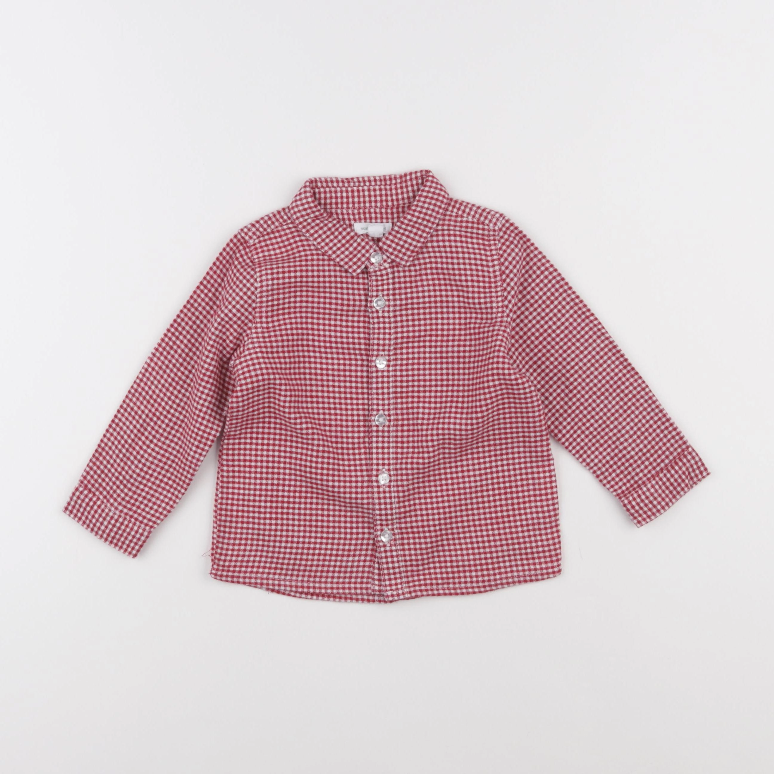 Vertbaudet - chemise rouge, blanc - 18 mois
