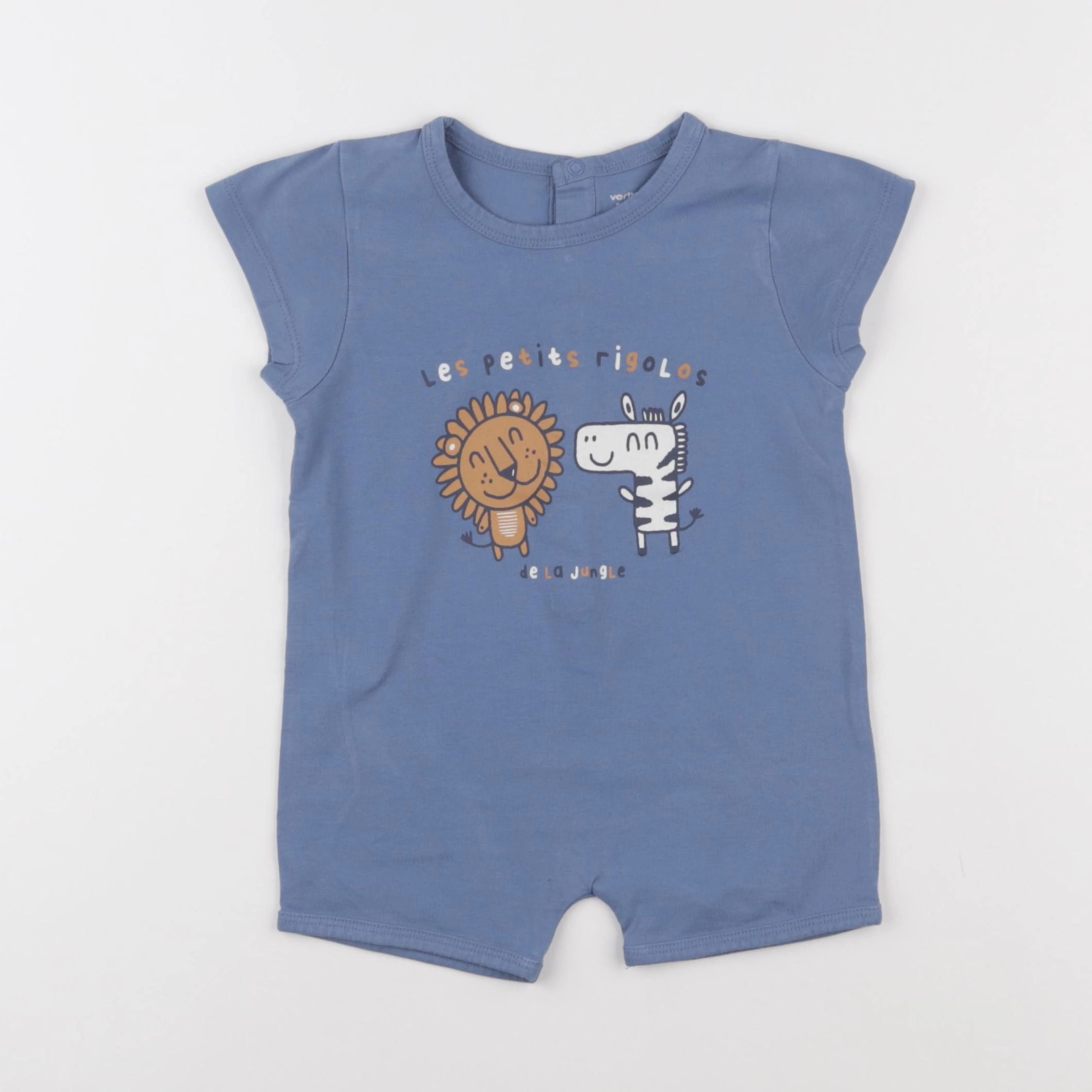 Vertbaudet - pyjama coton bleu - 24 mois