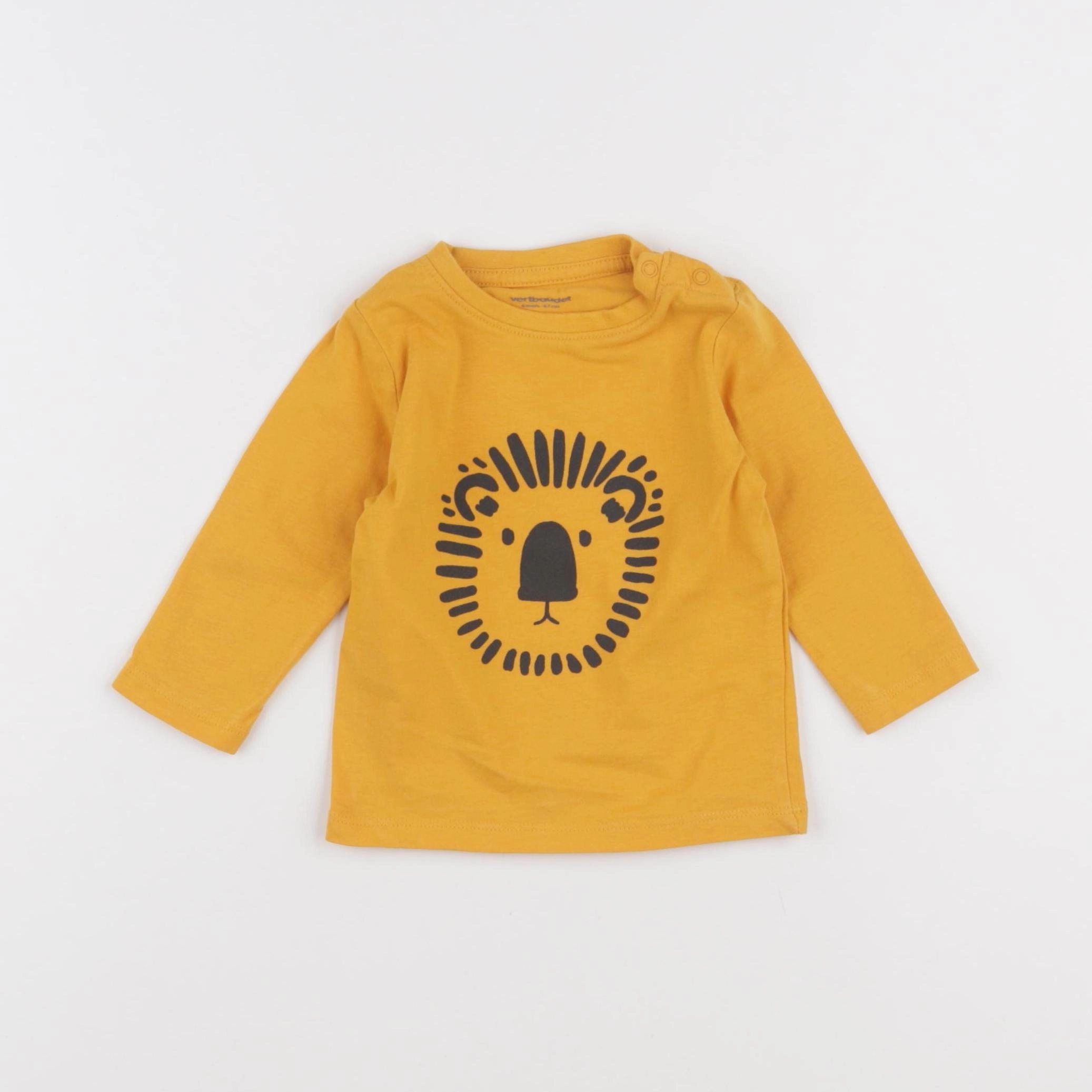 Vertbaudet - tee-shirt jaune - 6 mois