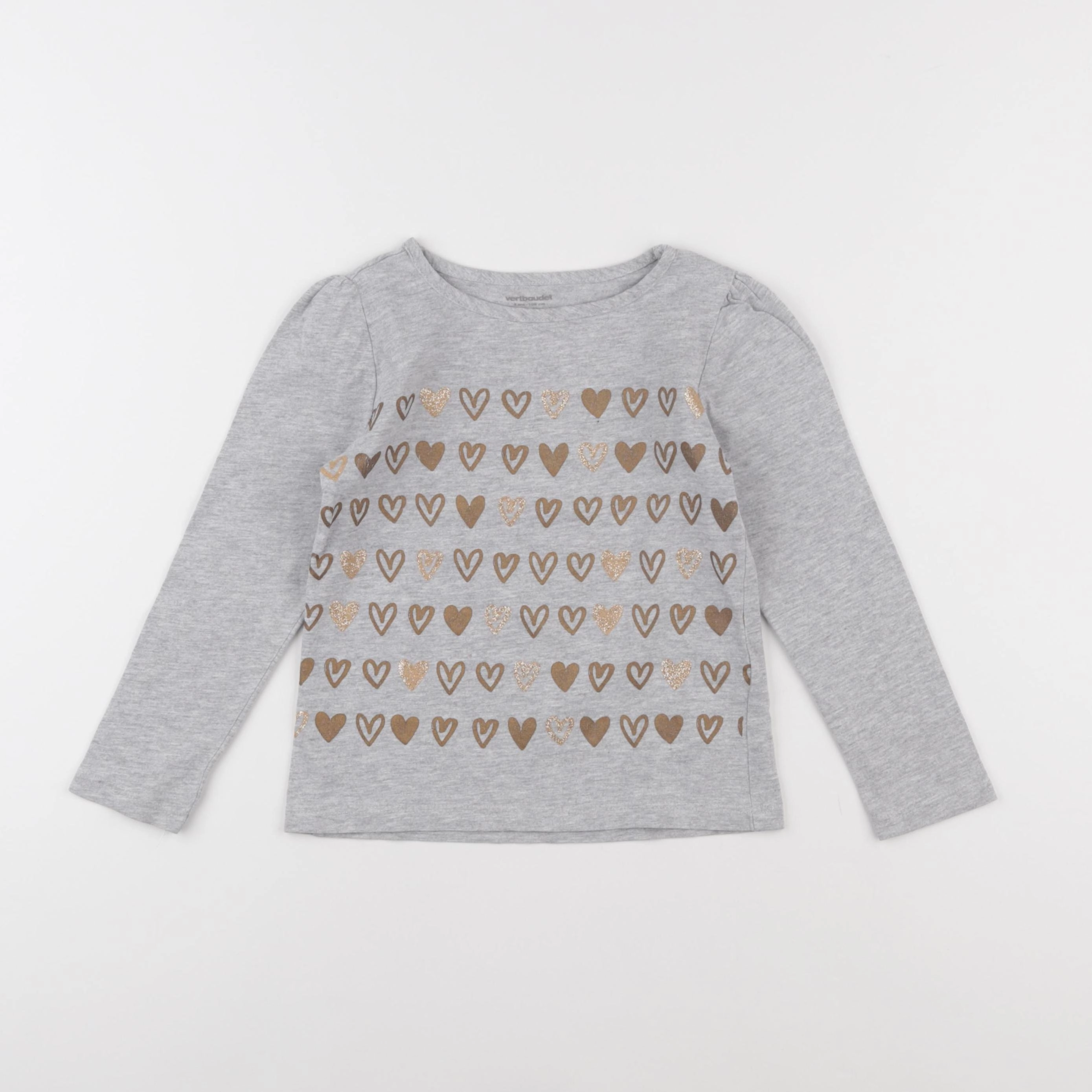 Vertbaudet - tee-shirt gris, or - 5 ans