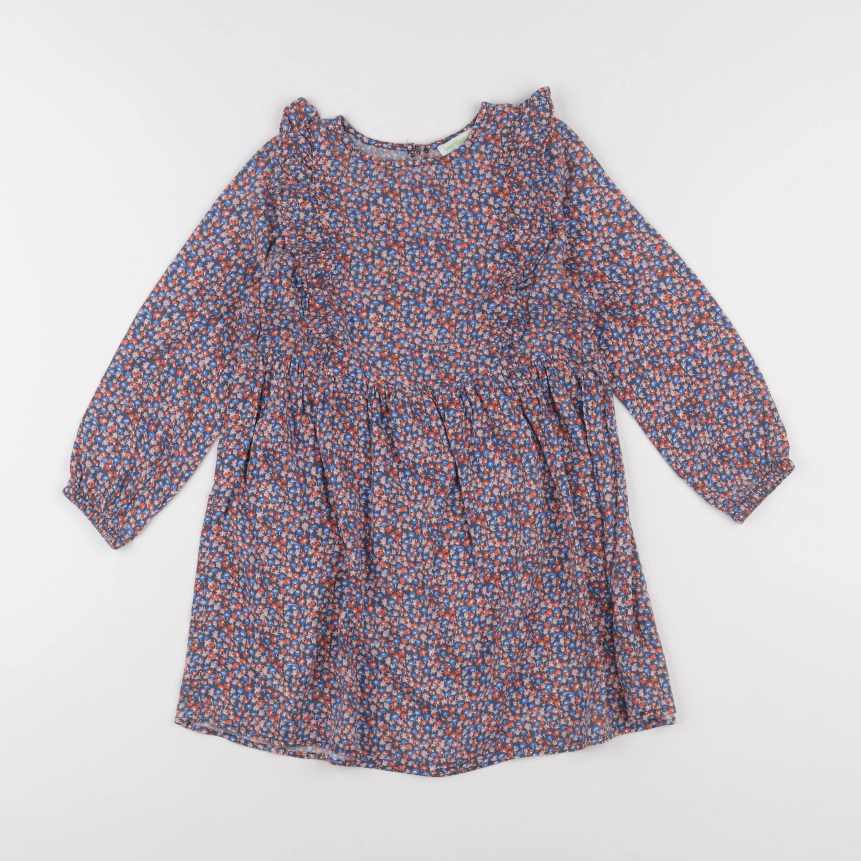 Vertbaudet - robe bleu, rose - 6 ans