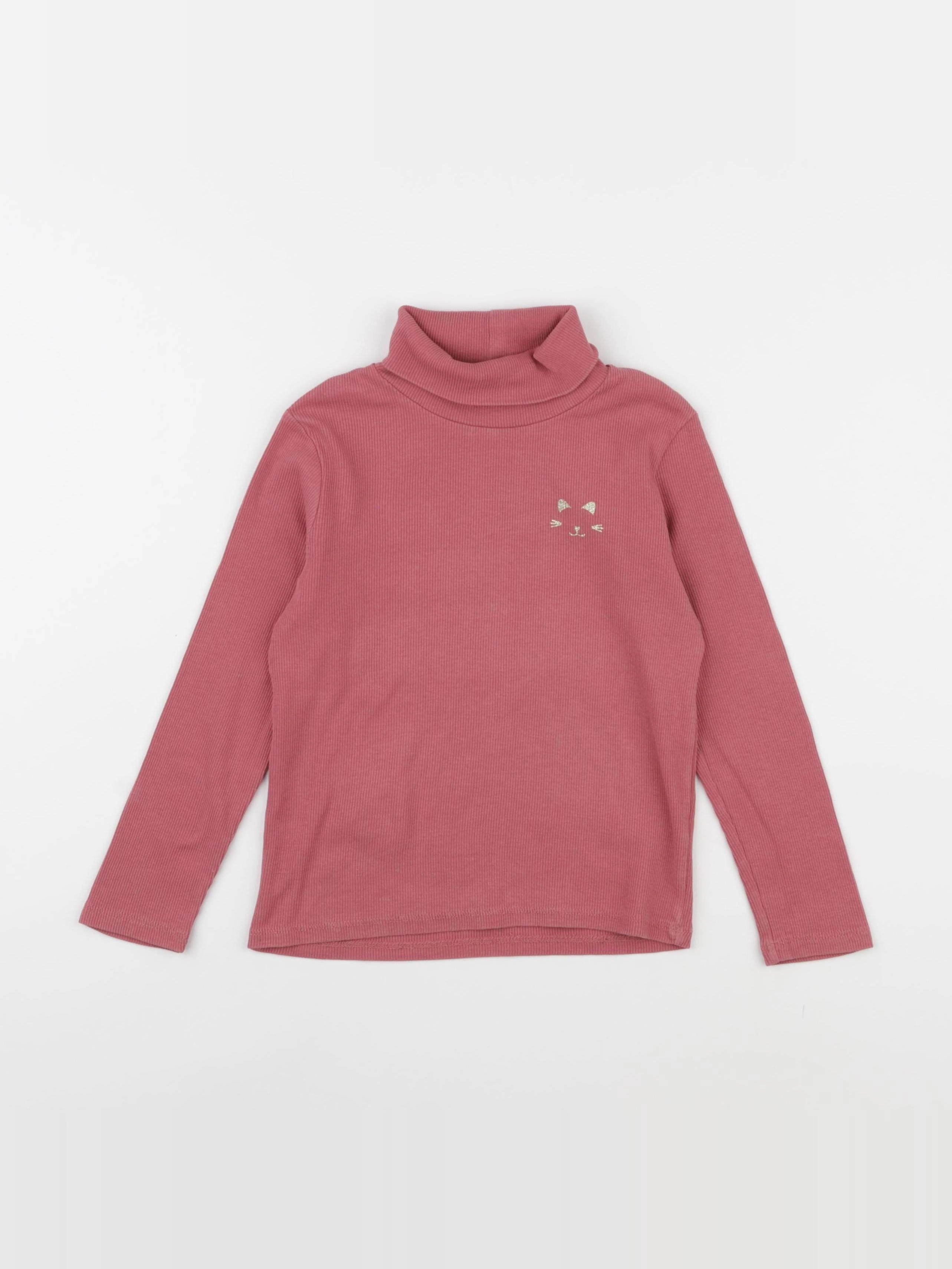 Vertbaudet - sous-pull rose, or - 6 ans