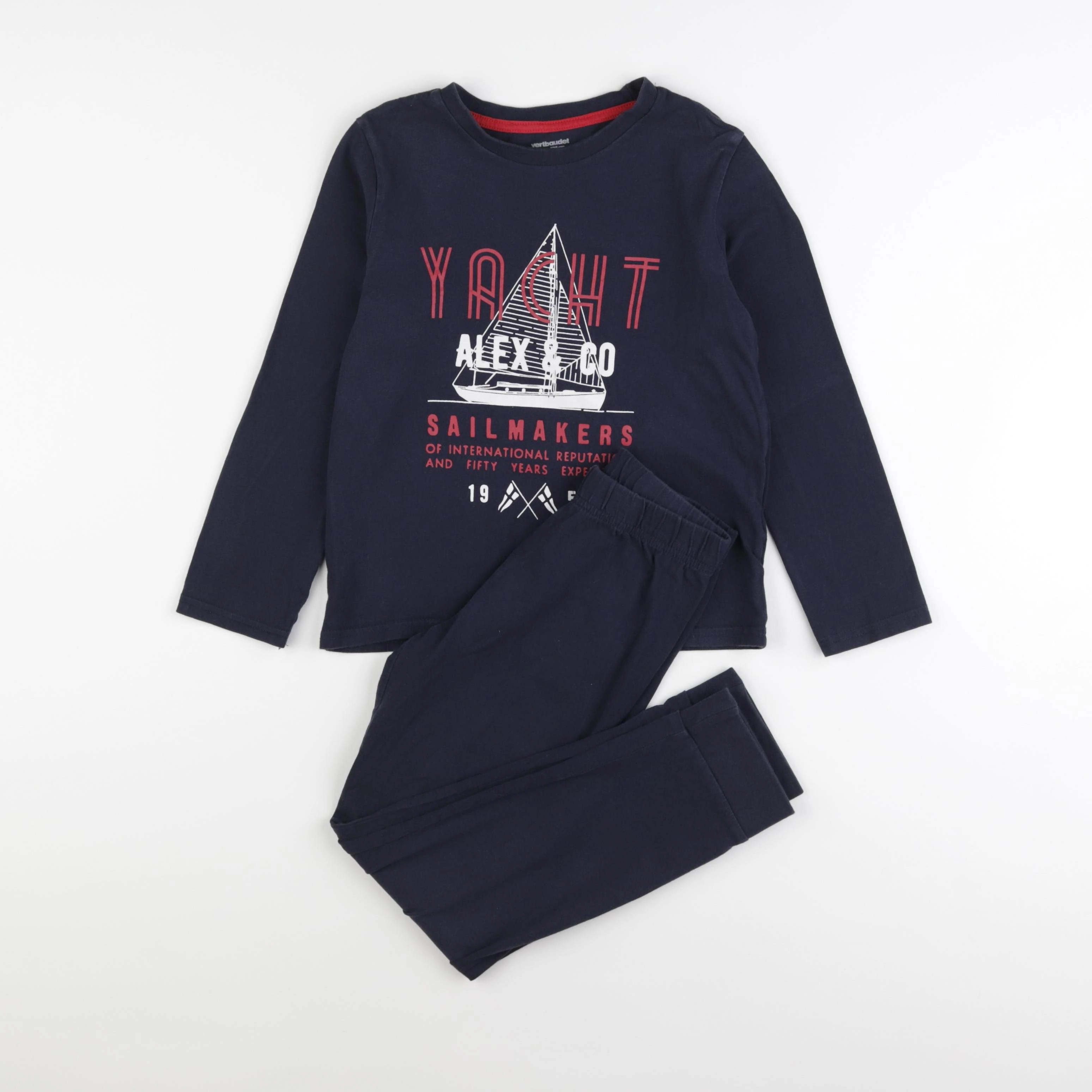 Vertbaudet - pyjama coton bleu - 8 ans