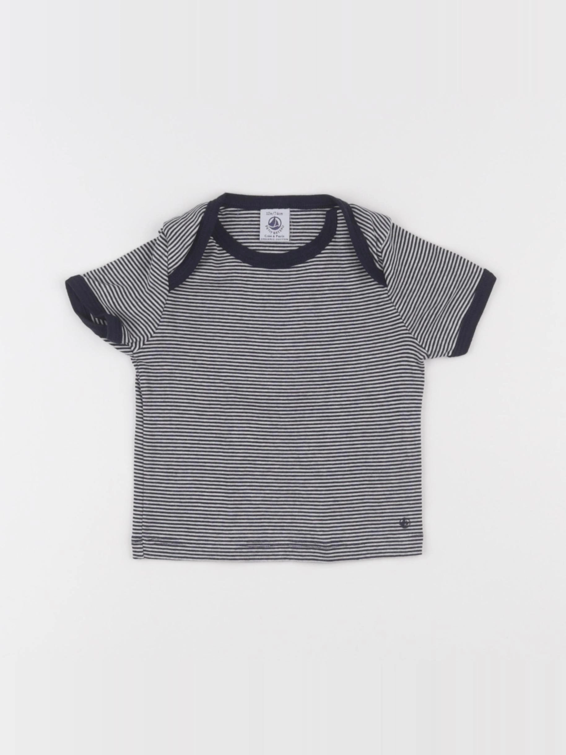 Petit Bateau - maillot de corps bleu - 12 mois