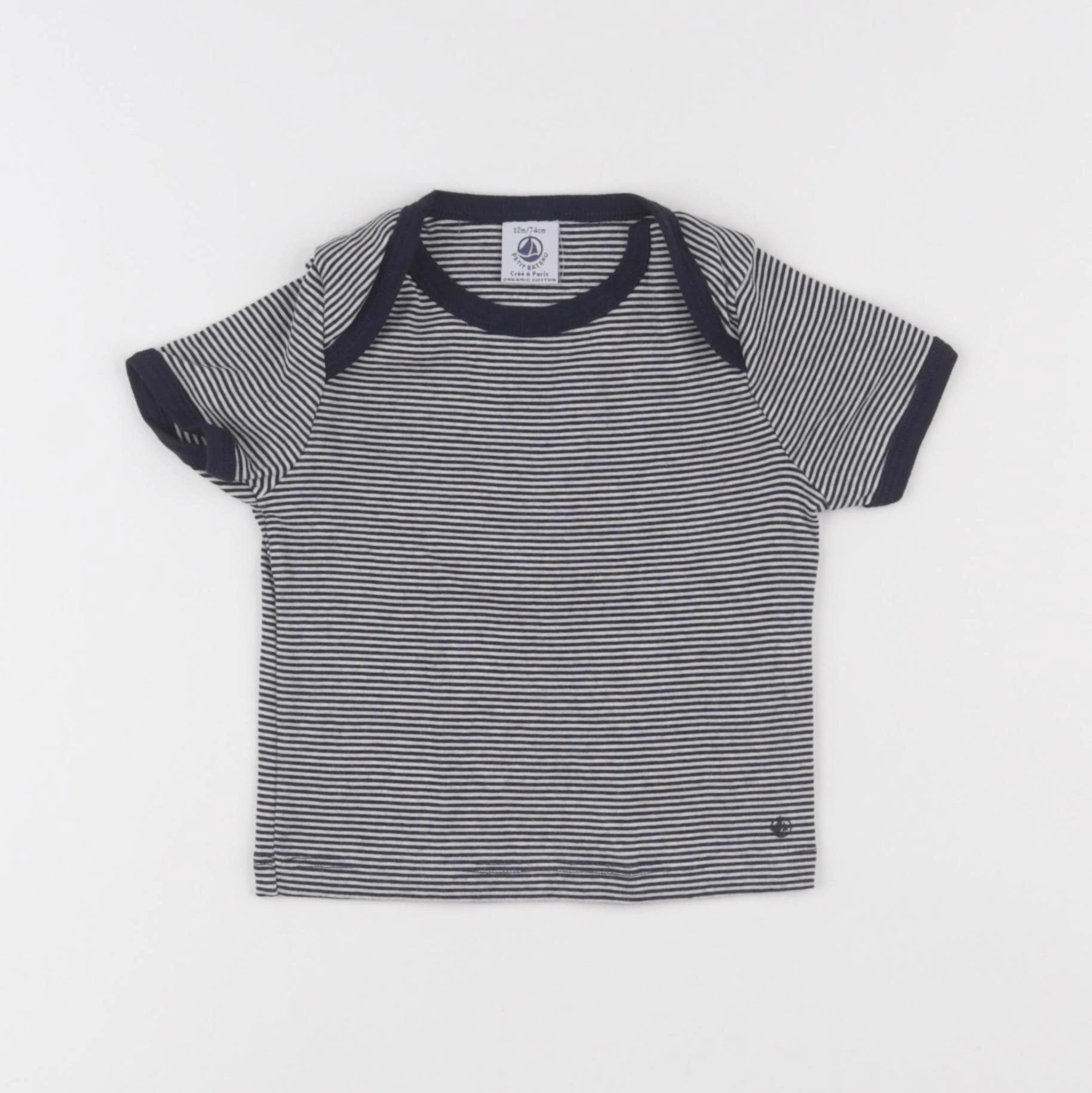 Petit Bateau - maillot de corps bleu - 12 mois