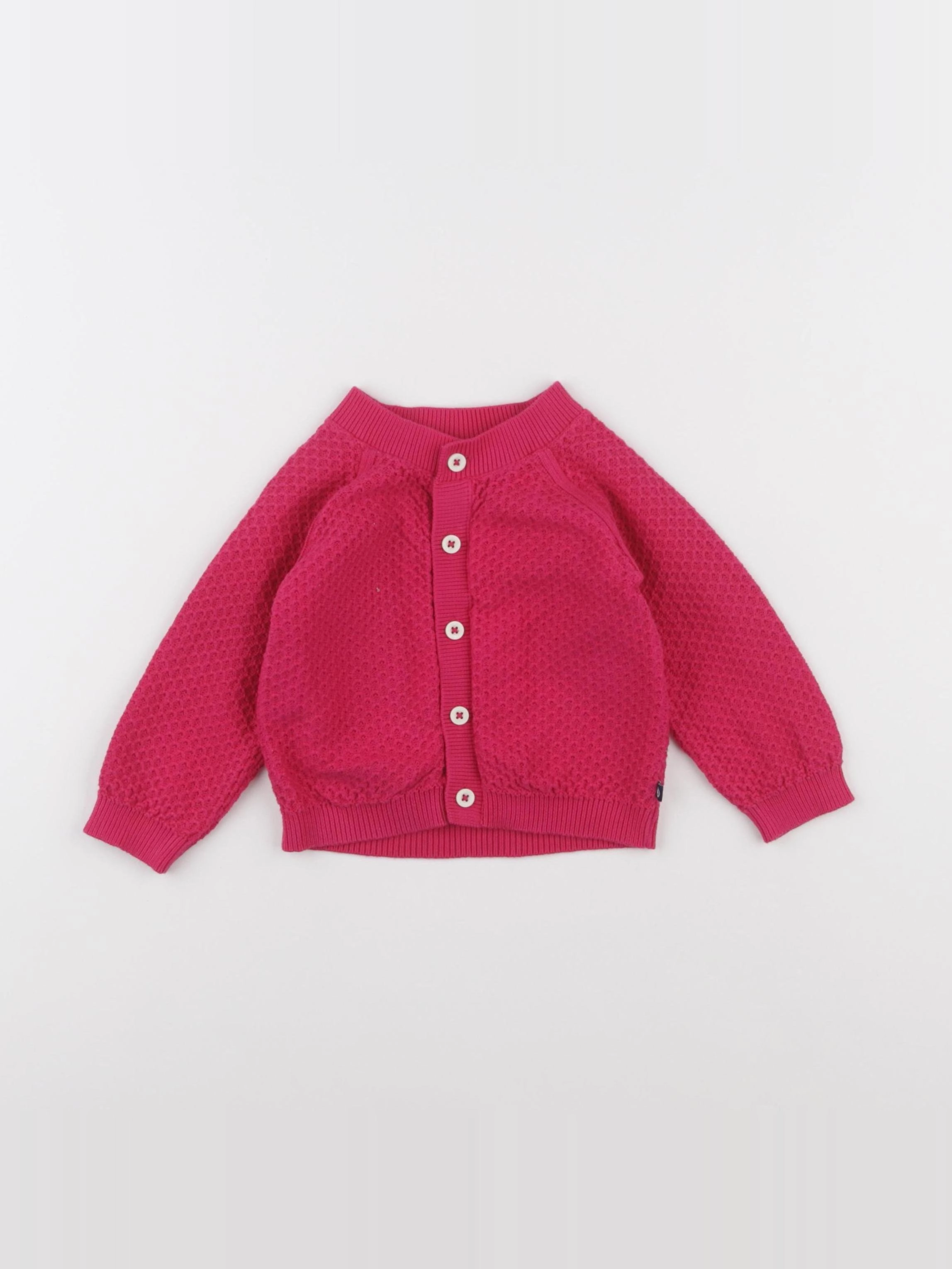 Petit Bateau - gilet rose - 12 mois