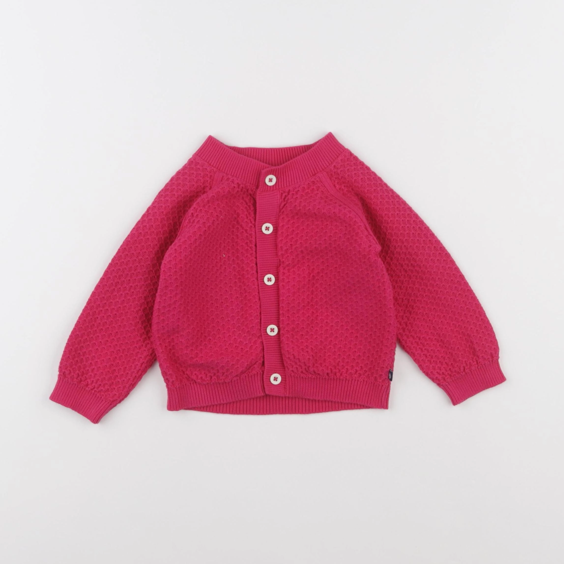 Petit Bateau - gilet rose - 12 mois