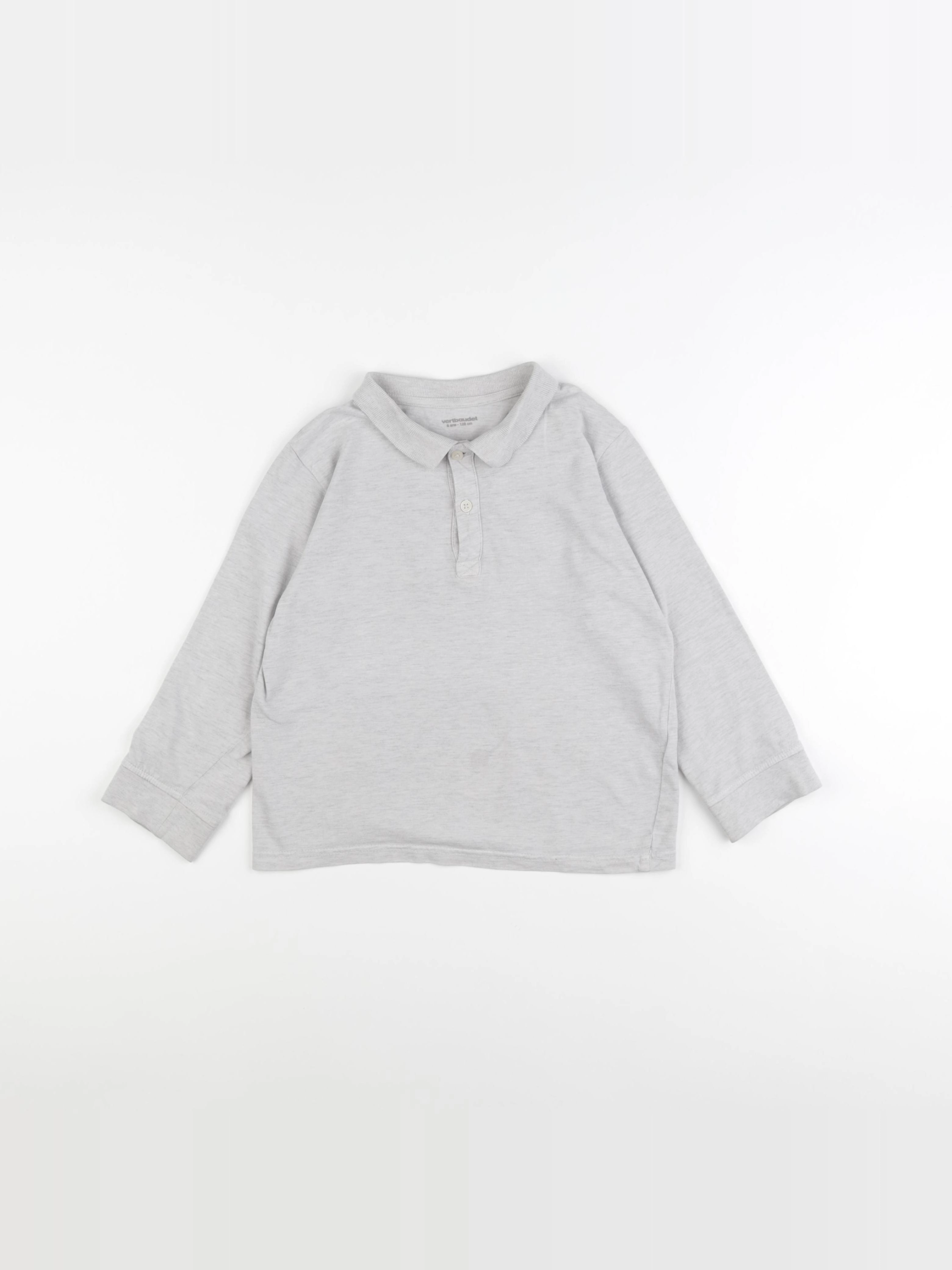 Vertbaudet - polo gris - 8 ans