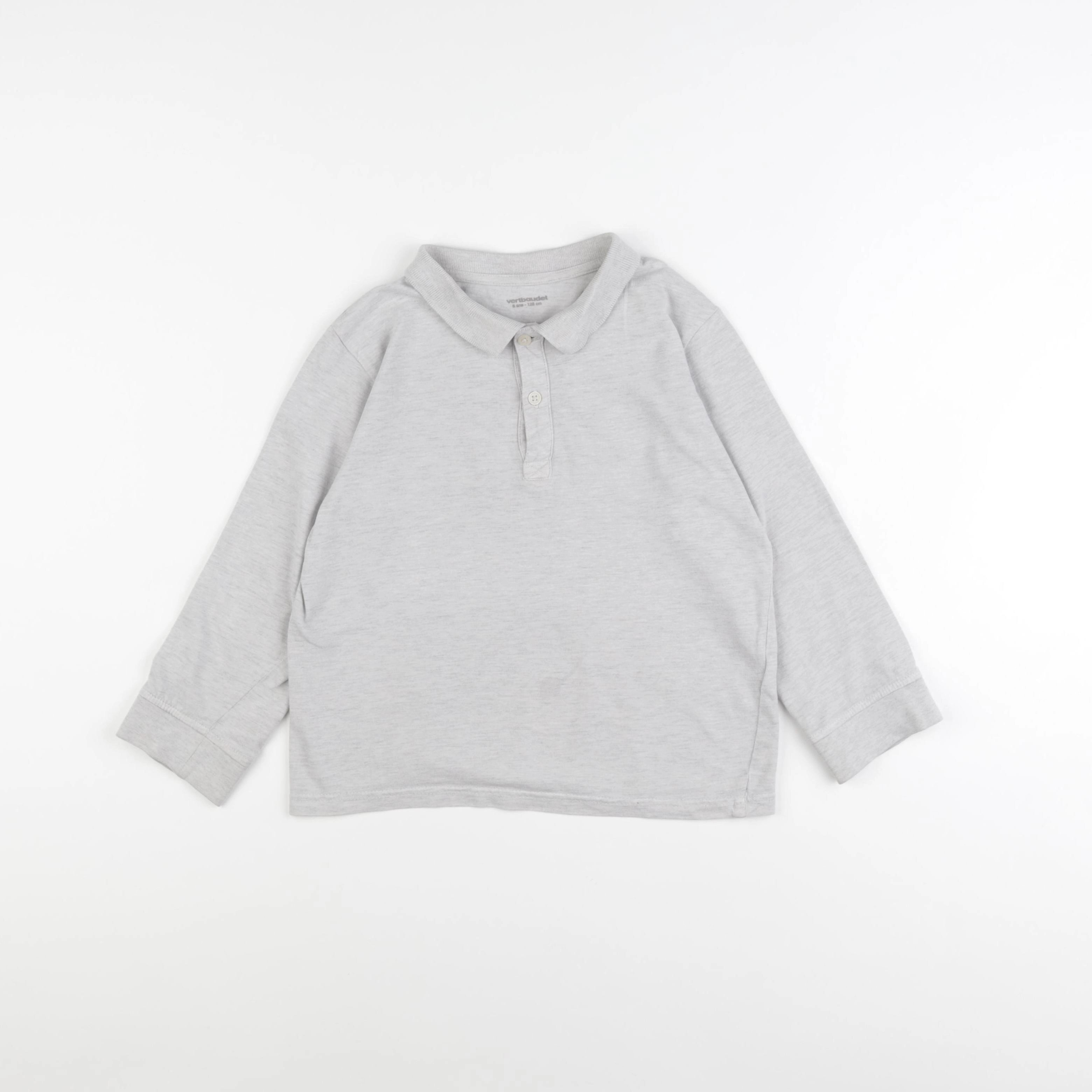 Vertbaudet - polo gris - 8 ans