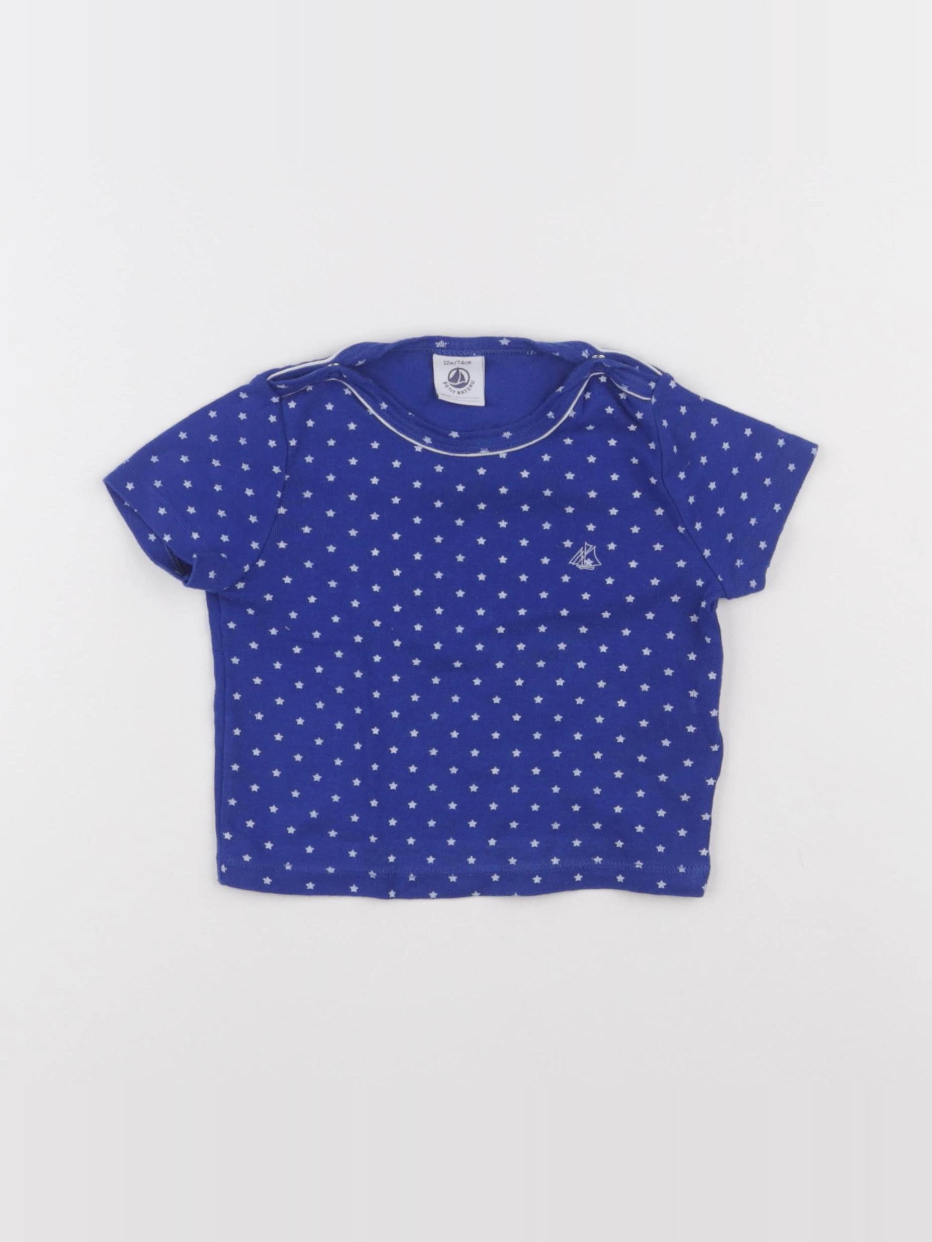 Petit Bateau - maillot de corps bleu - 12 mois