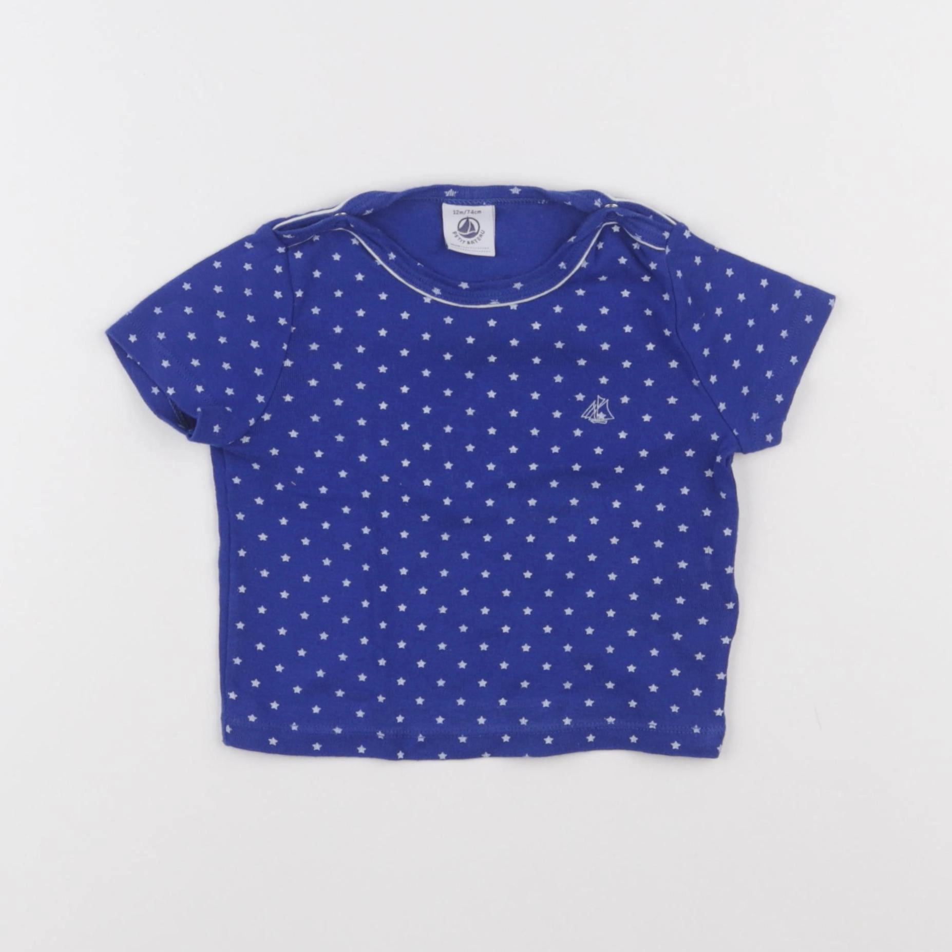 Petit Bateau - maillot de corps bleu - 12 mois