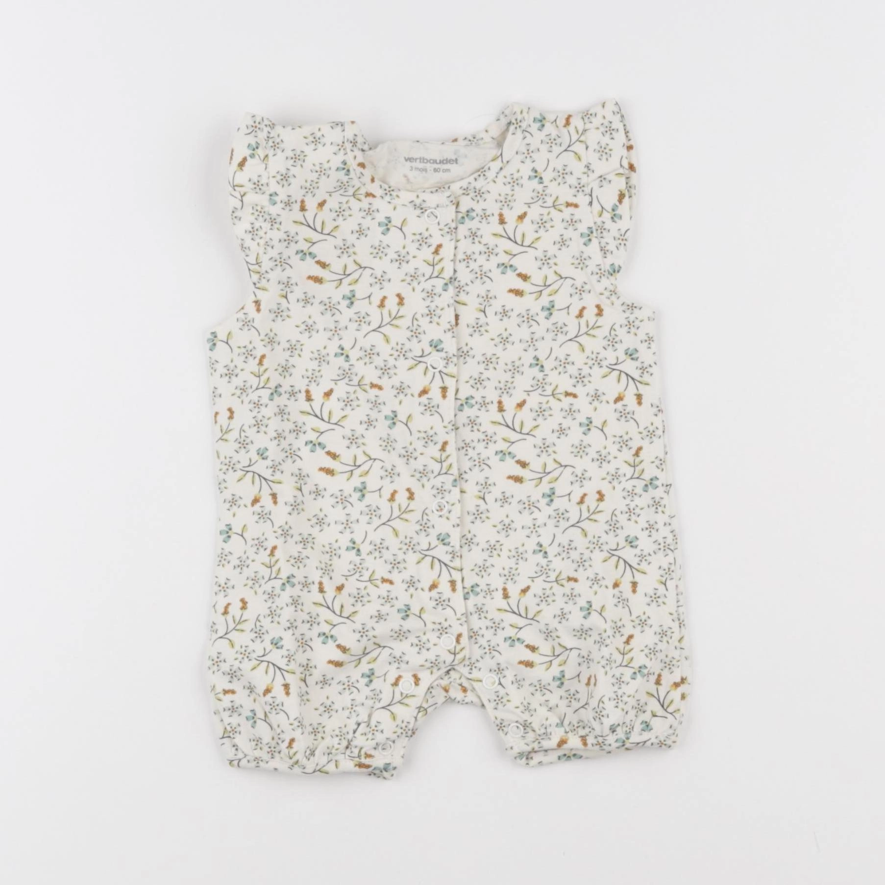 Vertbaudet - combinaison beige - 3 mois
