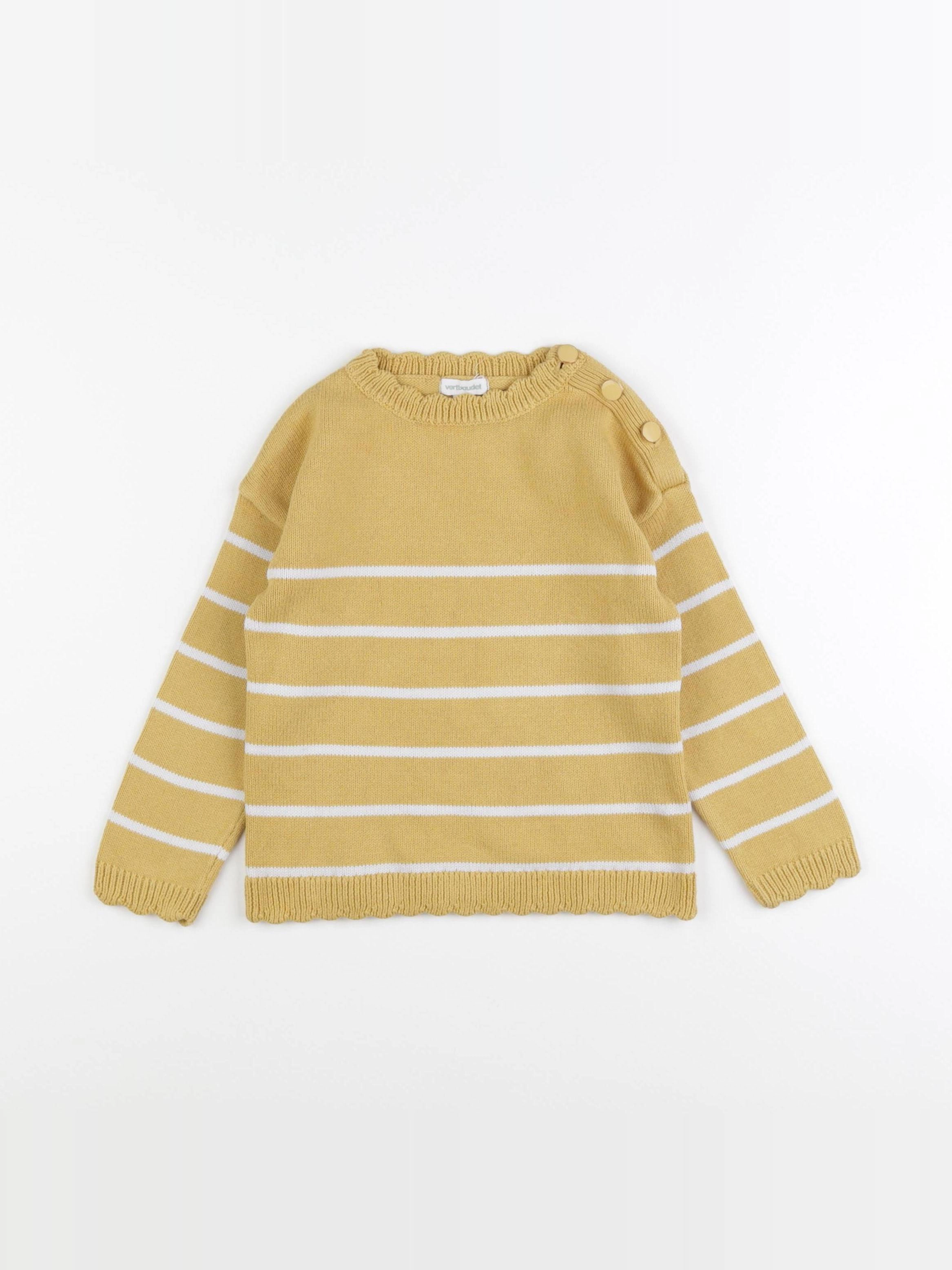 Vertbaudet - pull jaune - 4 ans