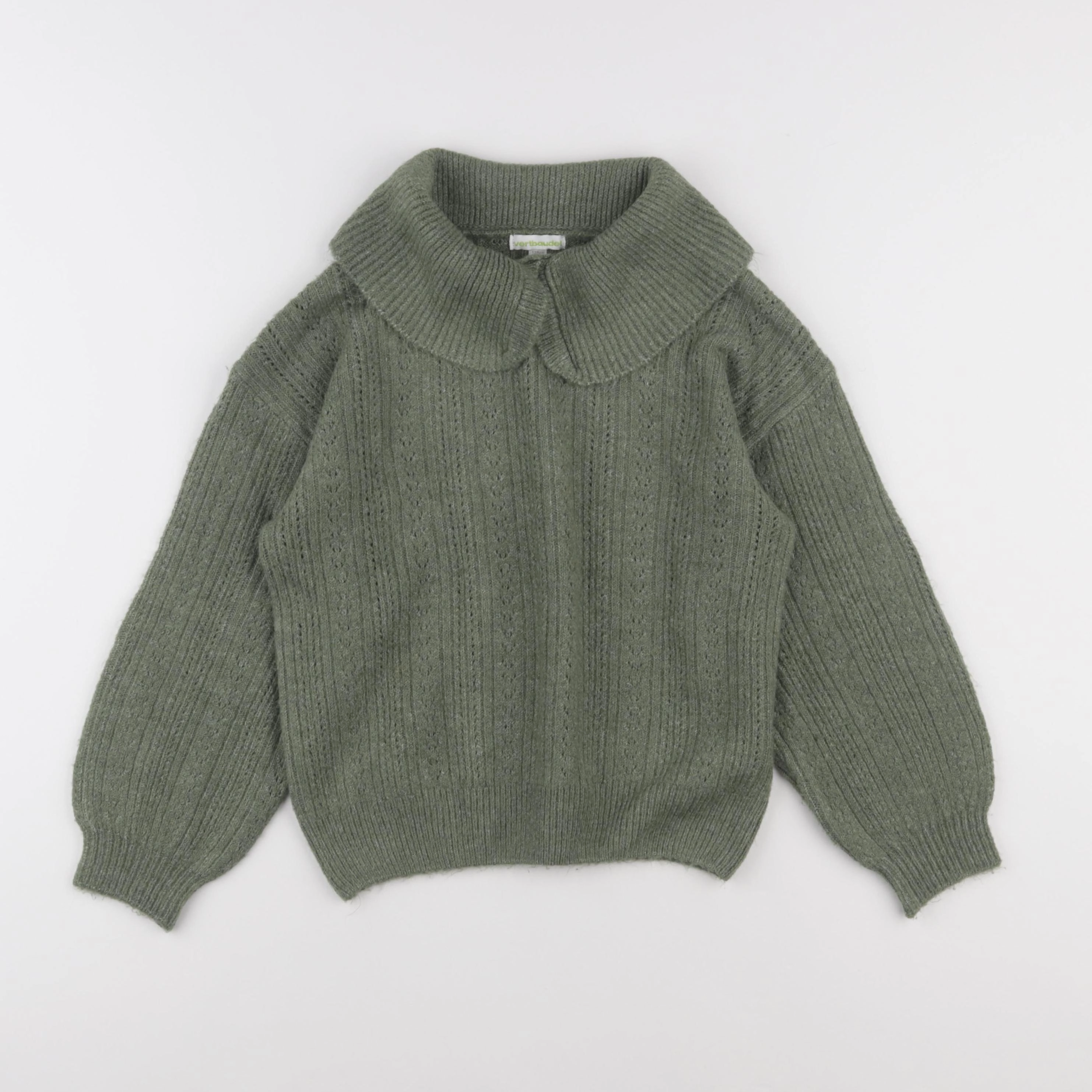 Vertbaudet - pull vert - 8 ans