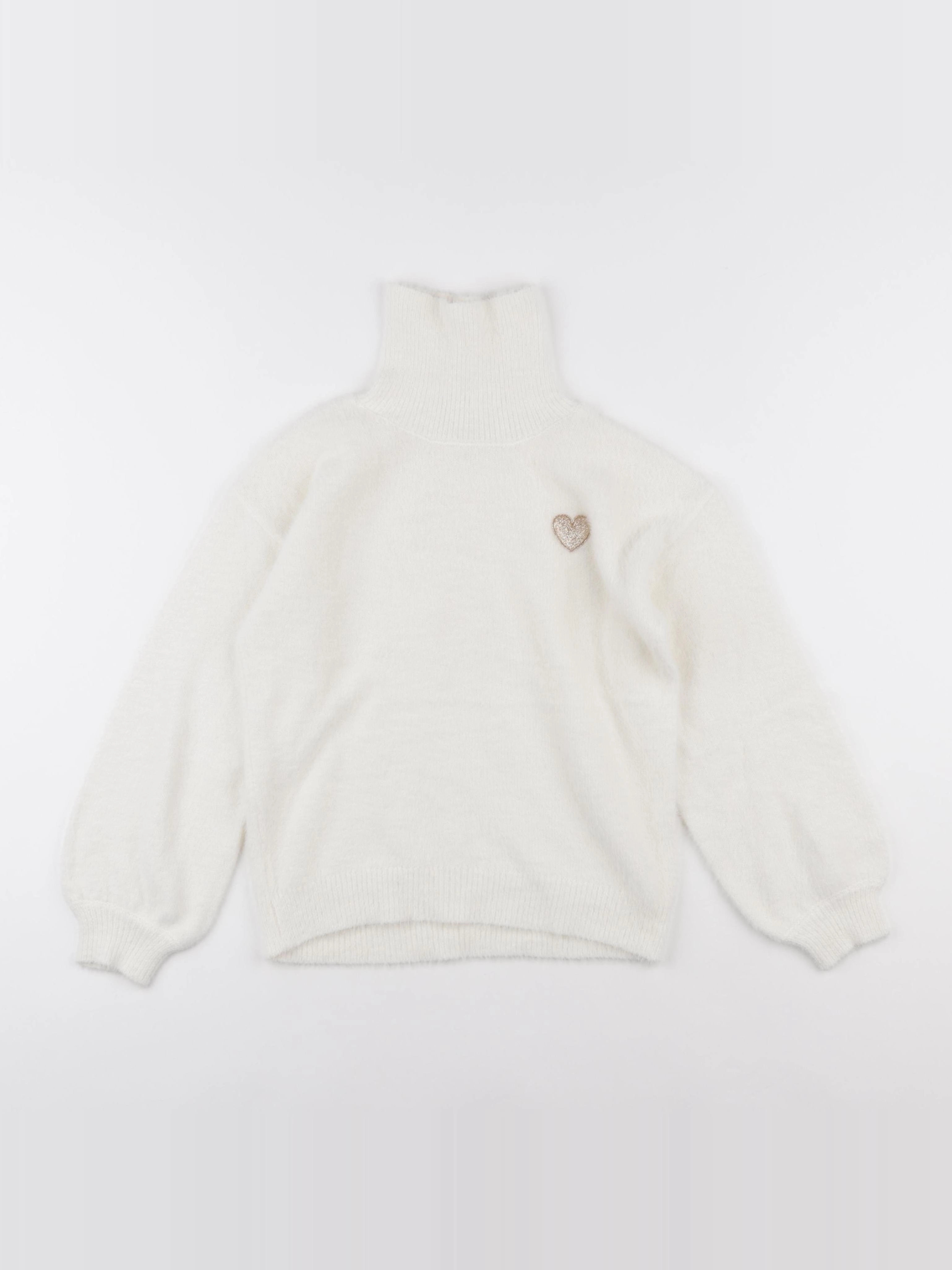 Vertbaudet - pull blanc - 8 ans
