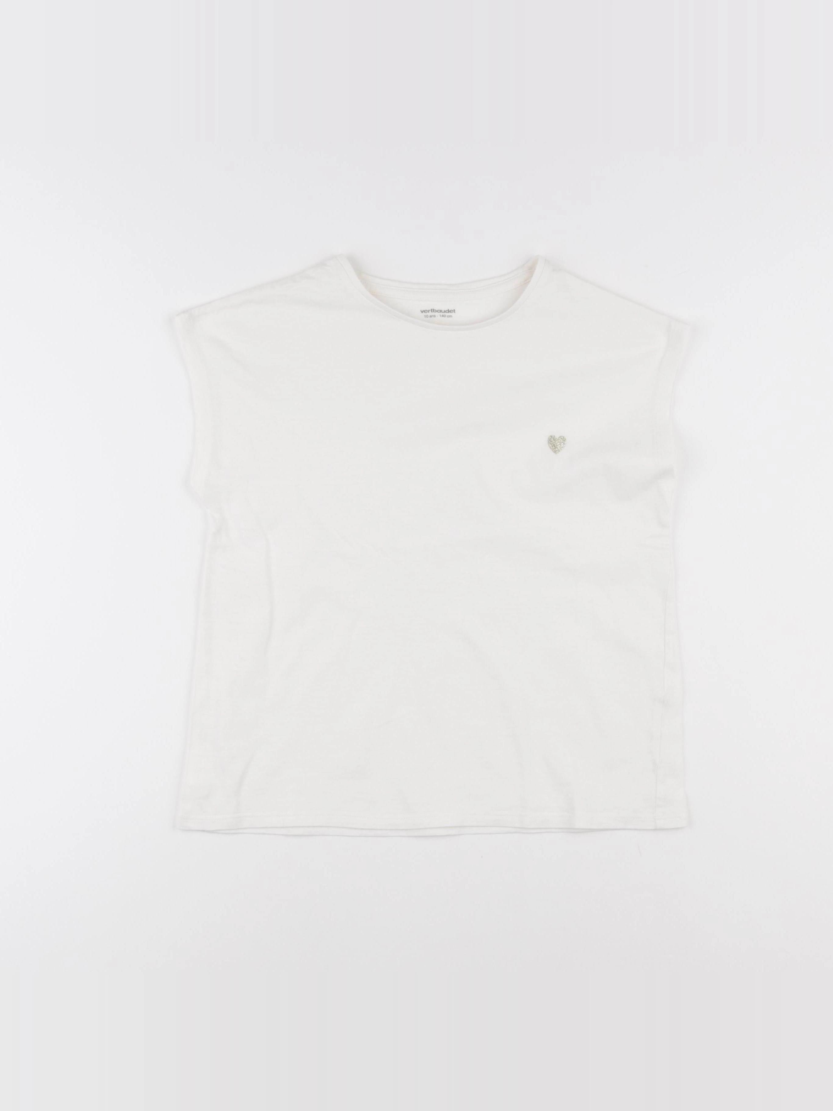 Vertbaudet - tee-shirt blanc - 10 ans