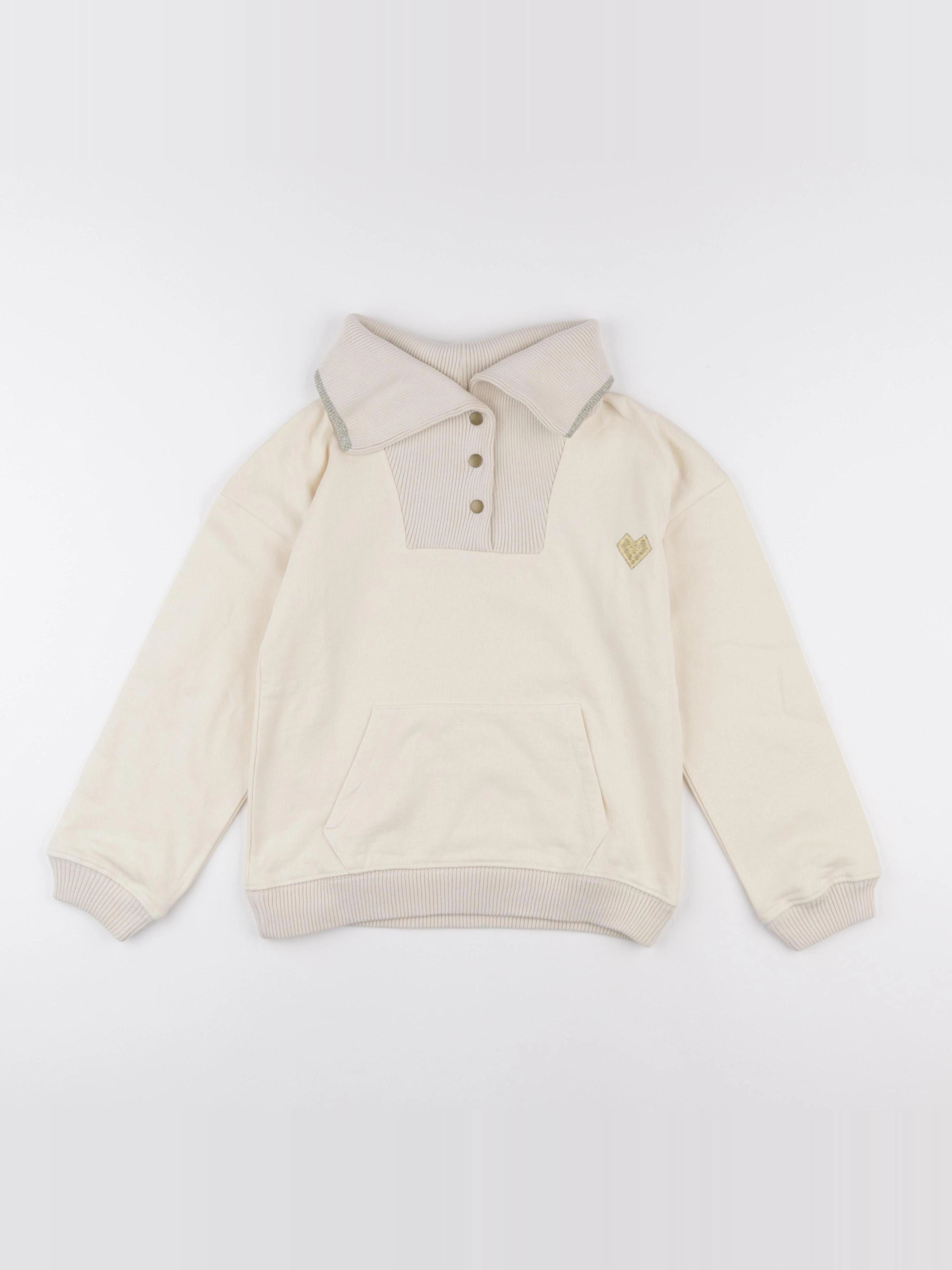 Vertbaudet - sweat beige - 10 ans