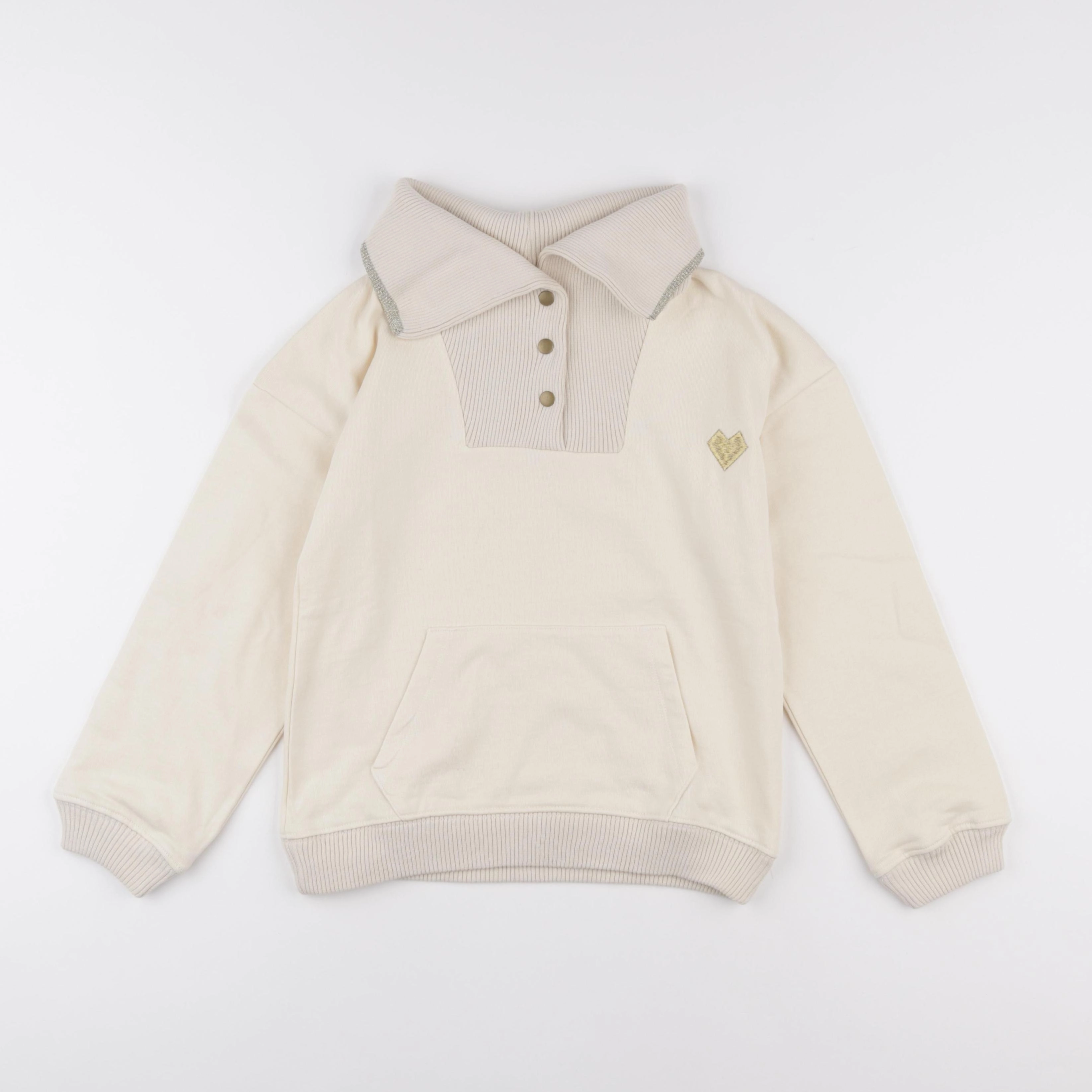Vertbaudet - sweat beige - 10 ans