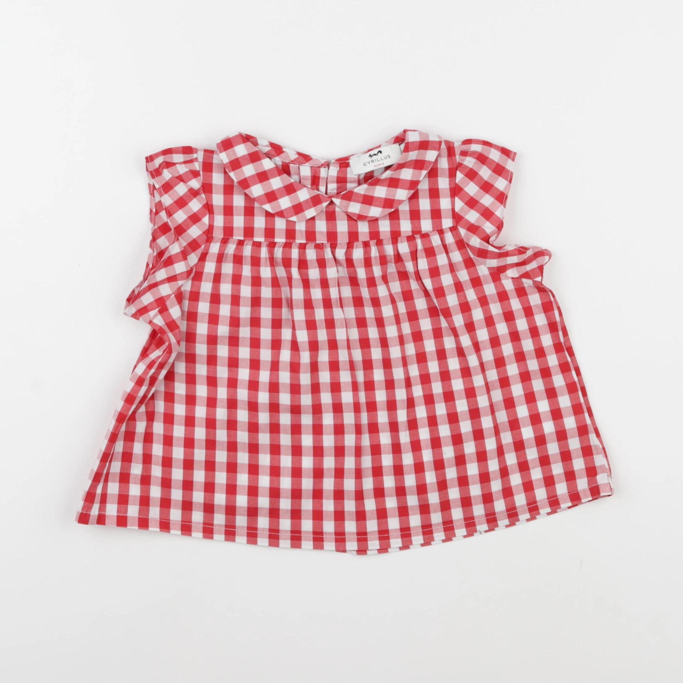 Cyrillus - blouse rouge, blanc - 36 mois