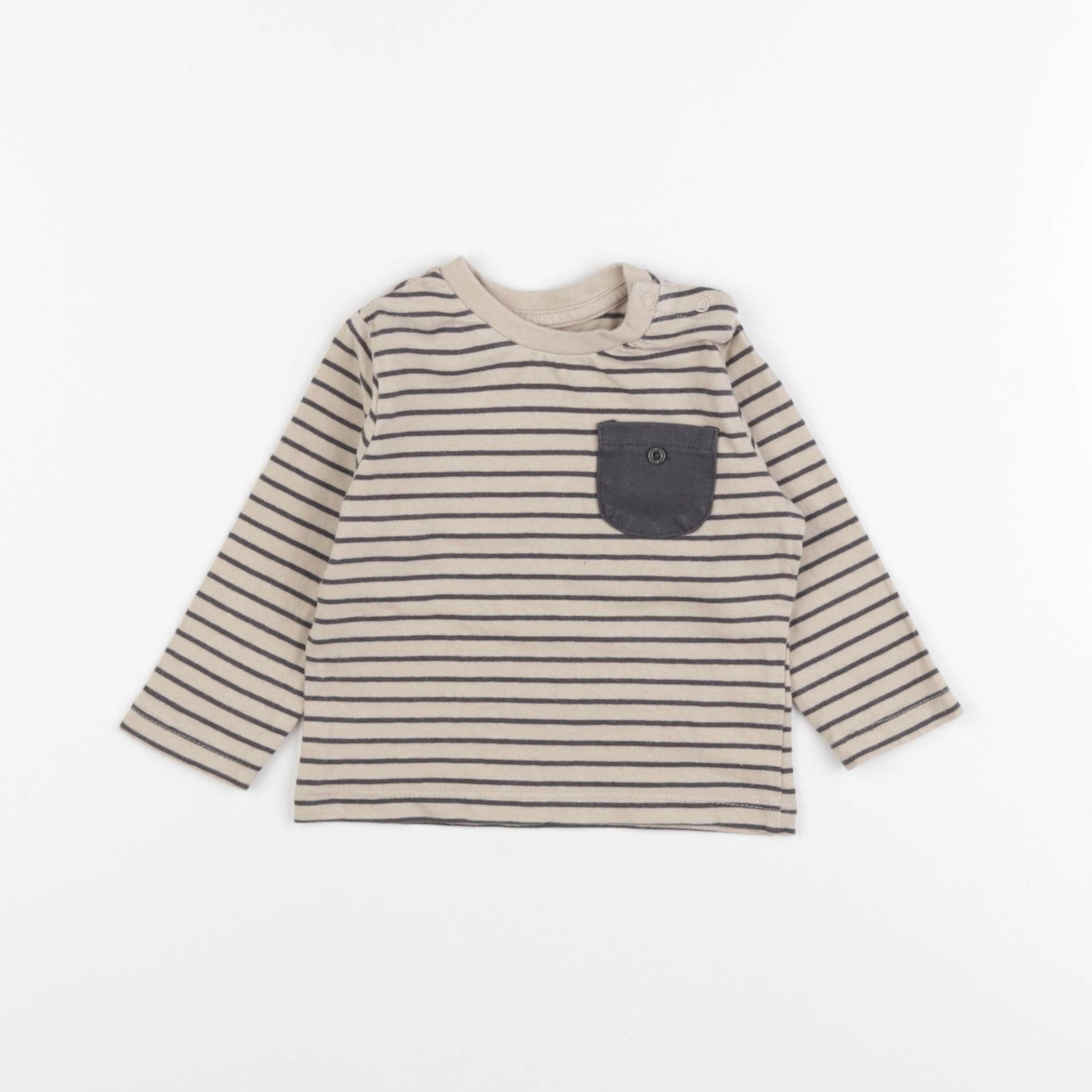 Vertbaudet - tee-shirt beige - 6 mois