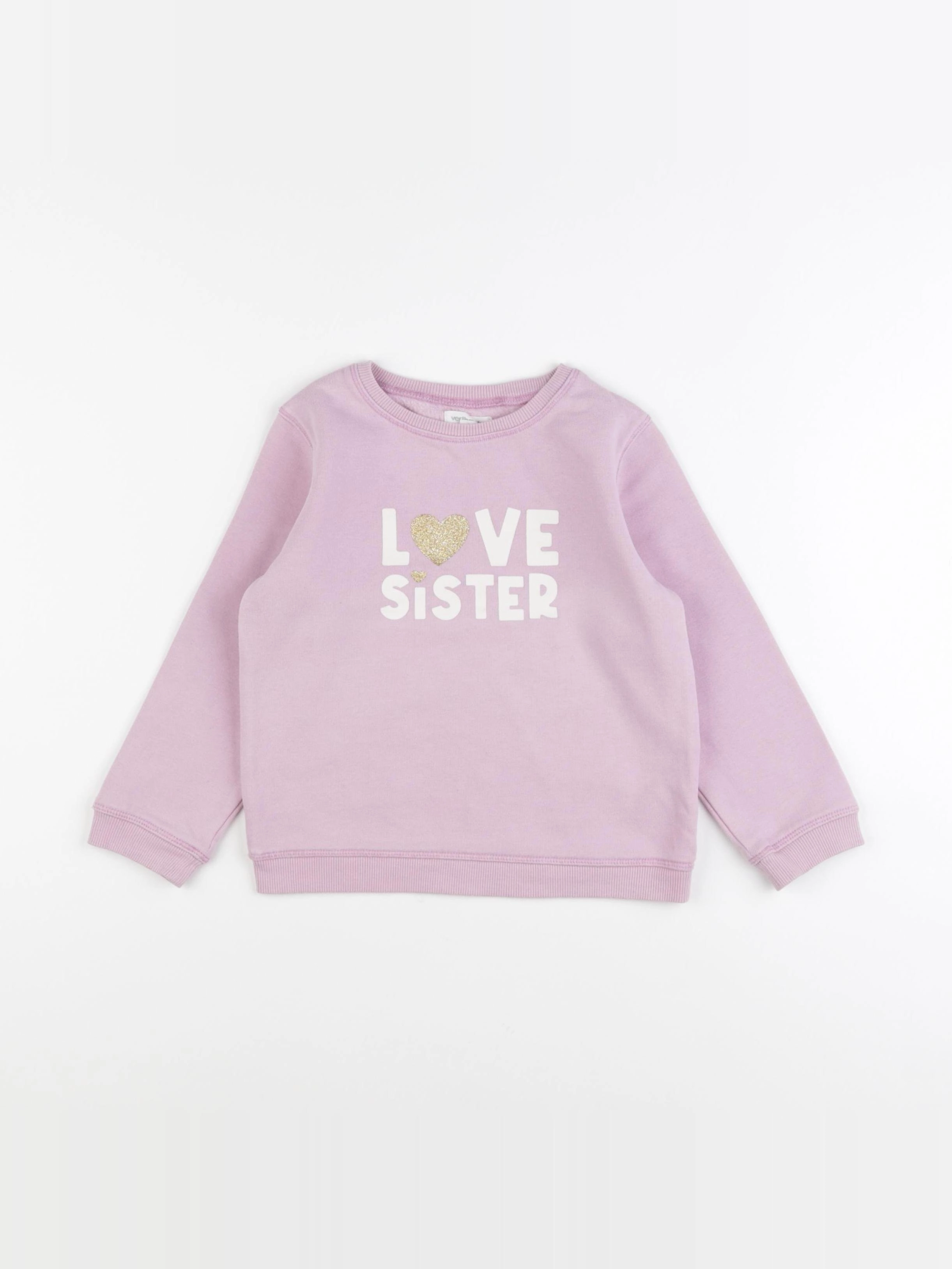 Vertbaudet - sweat rose - 4 ans