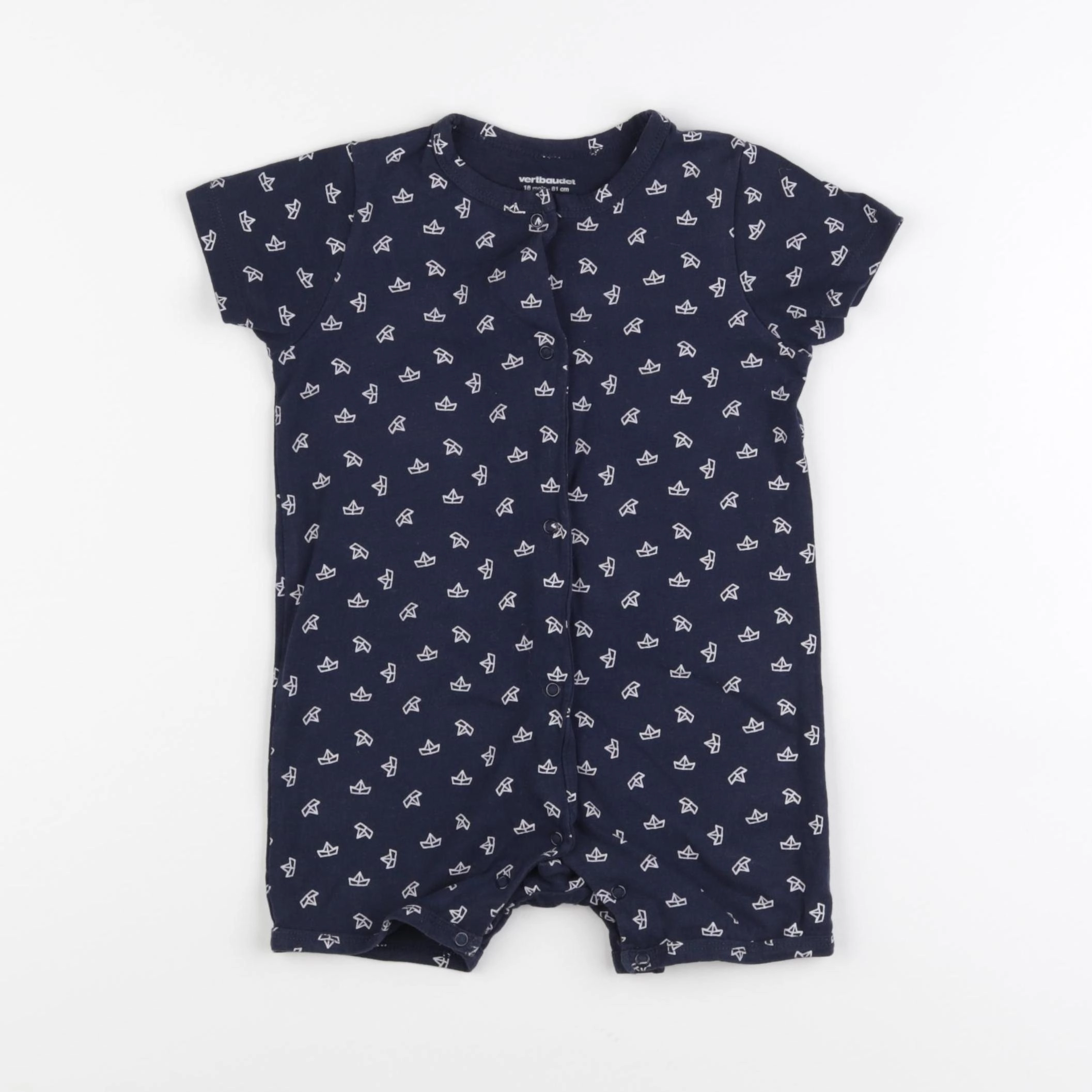Vertbaudet - pyjama coton bleu - 18 mois