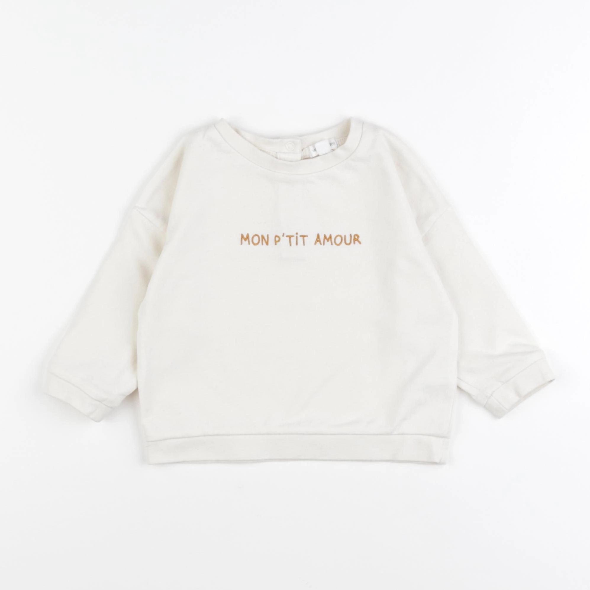 Vertbaudet - sweat beige - 12 mois