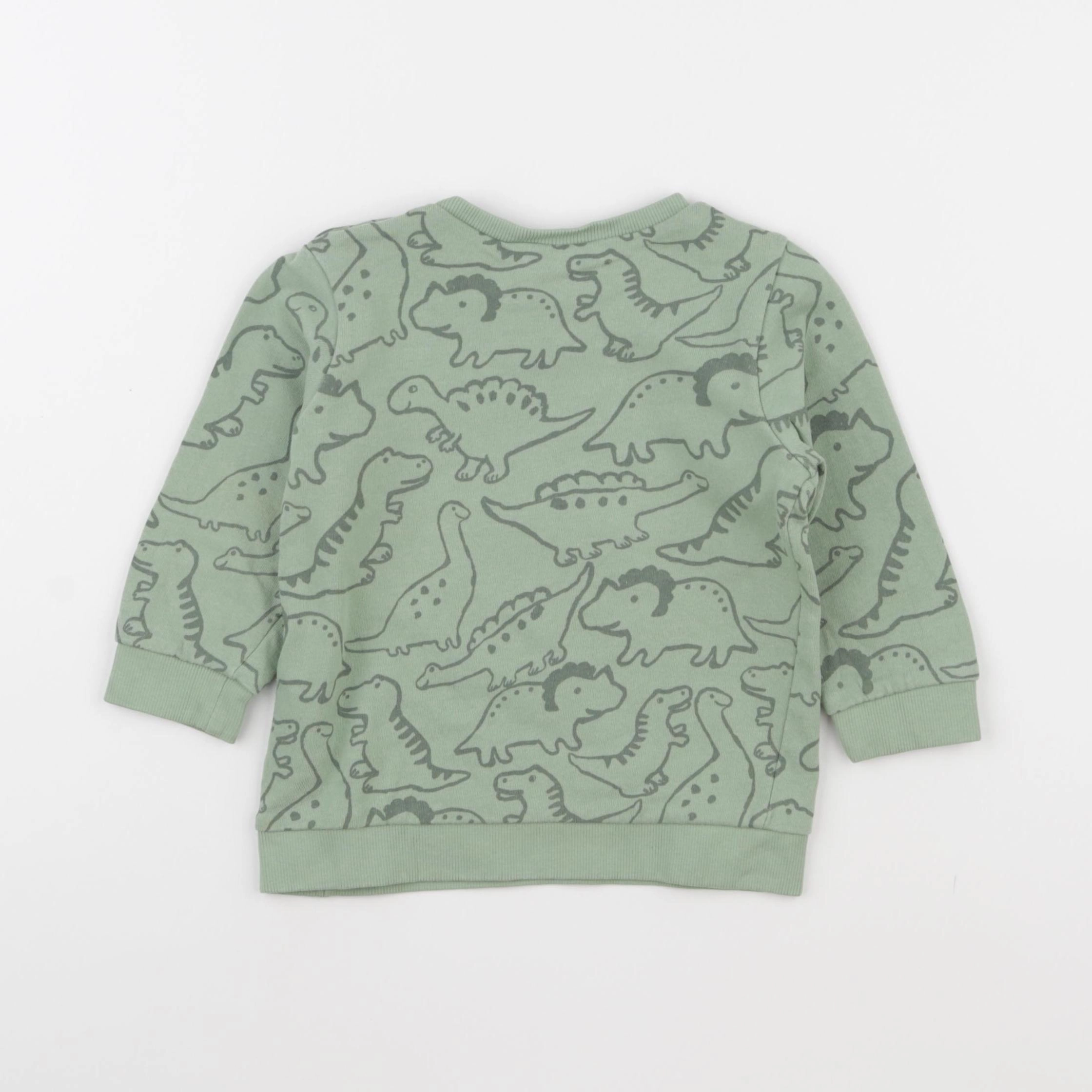 H&M - sweat vert - 12/18 mois