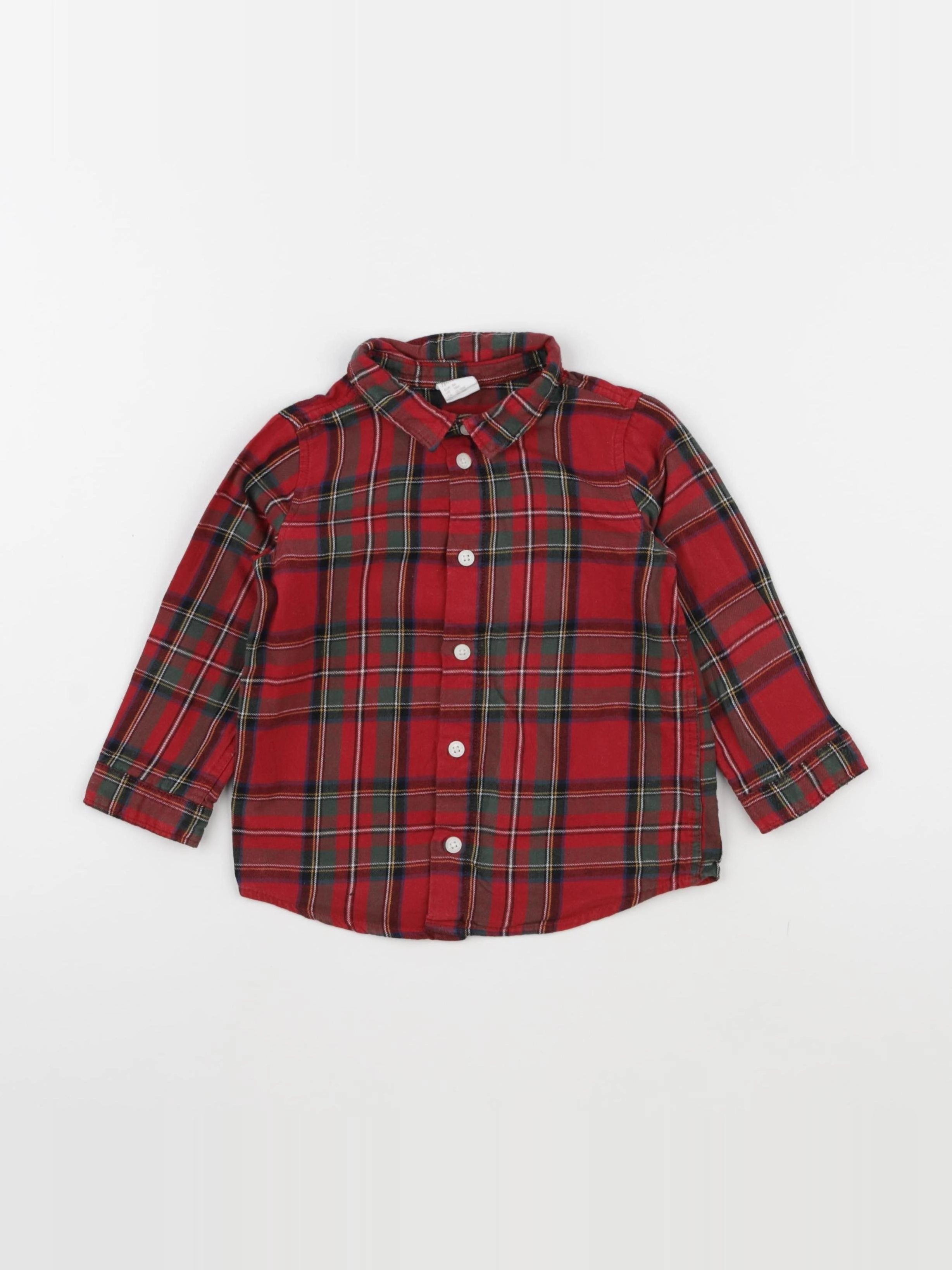 H&M - chemise rouge - 12/18 mois