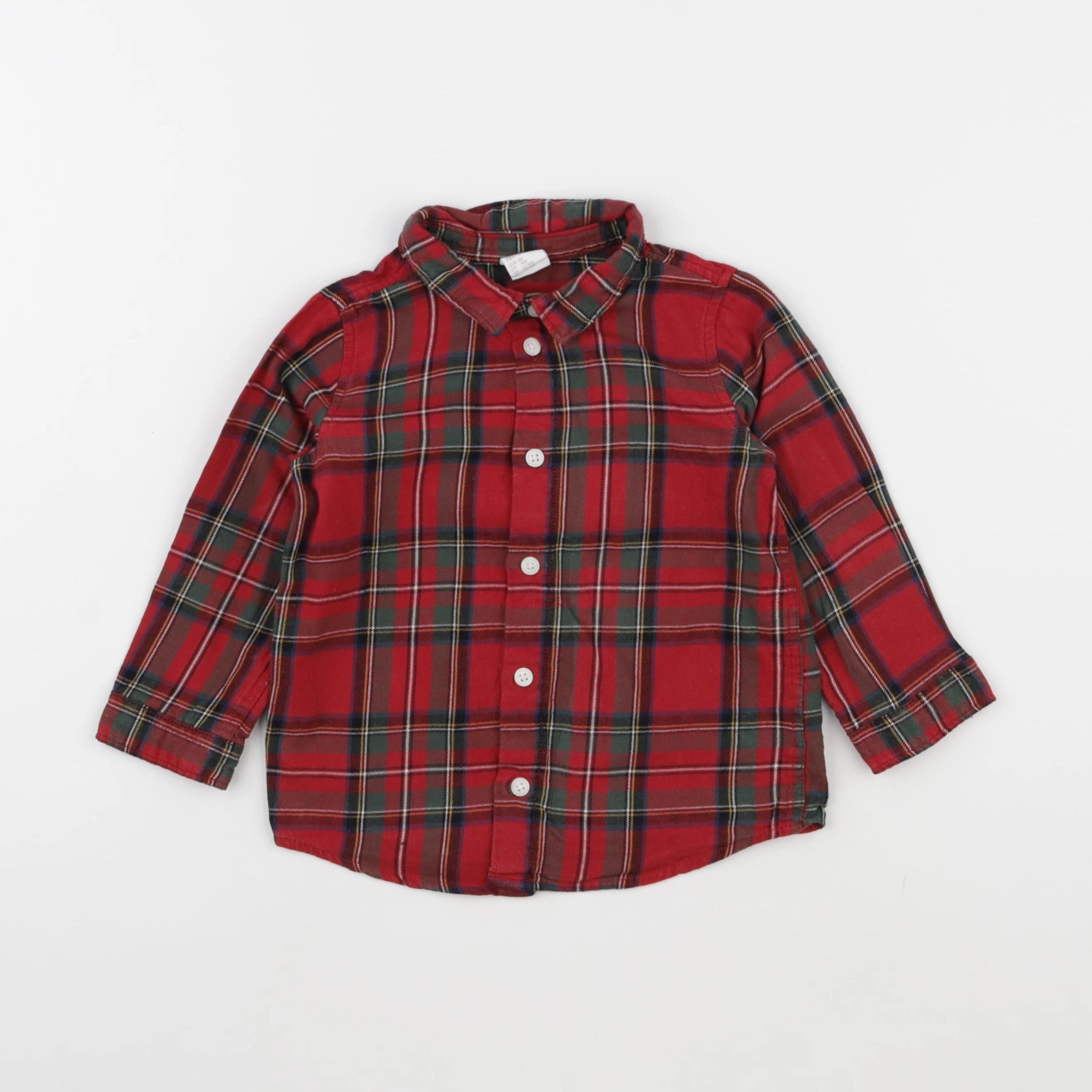 H&M - chemise rouge - 12/18 mois