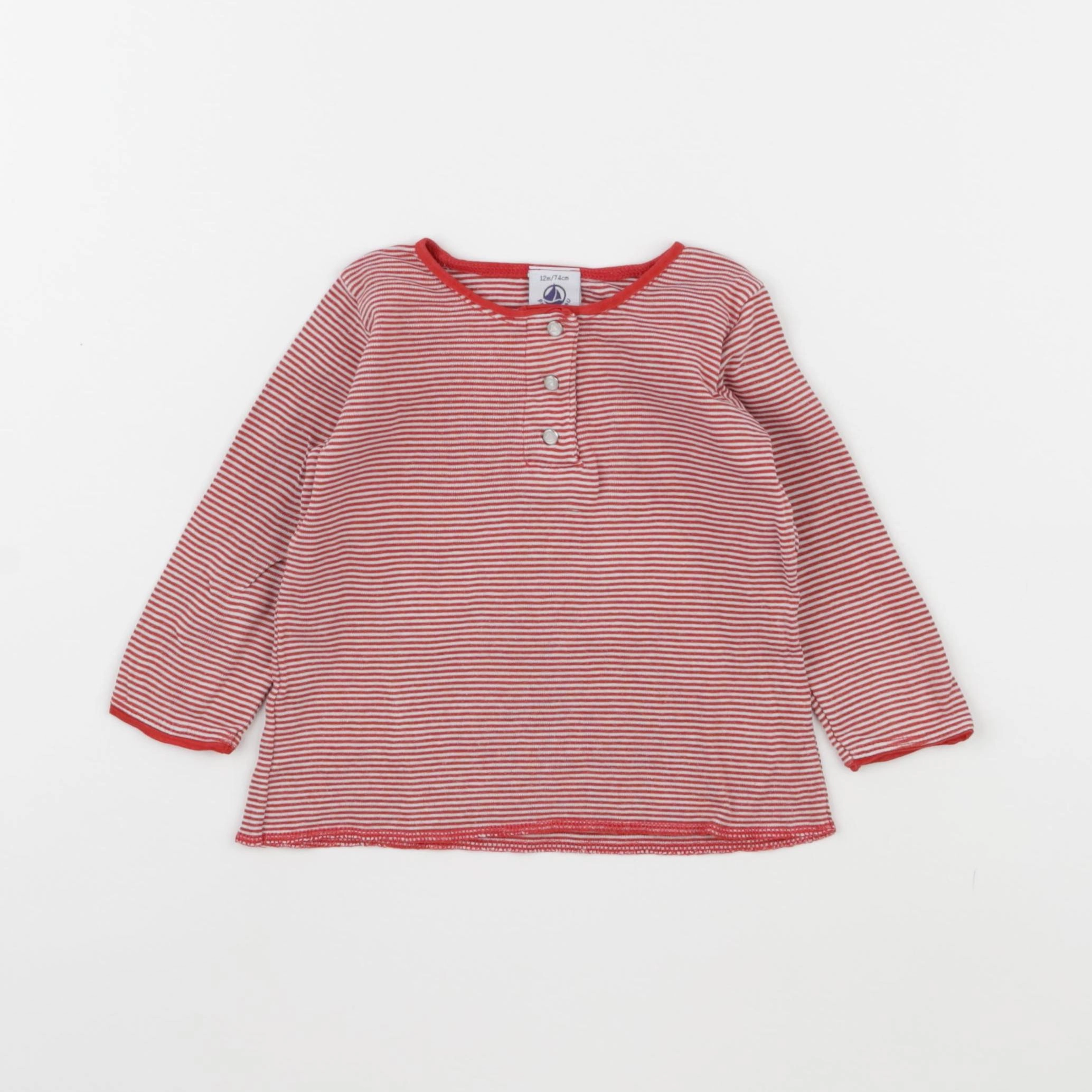 Petit Bateau - tee-shirt rouge - 12 mois