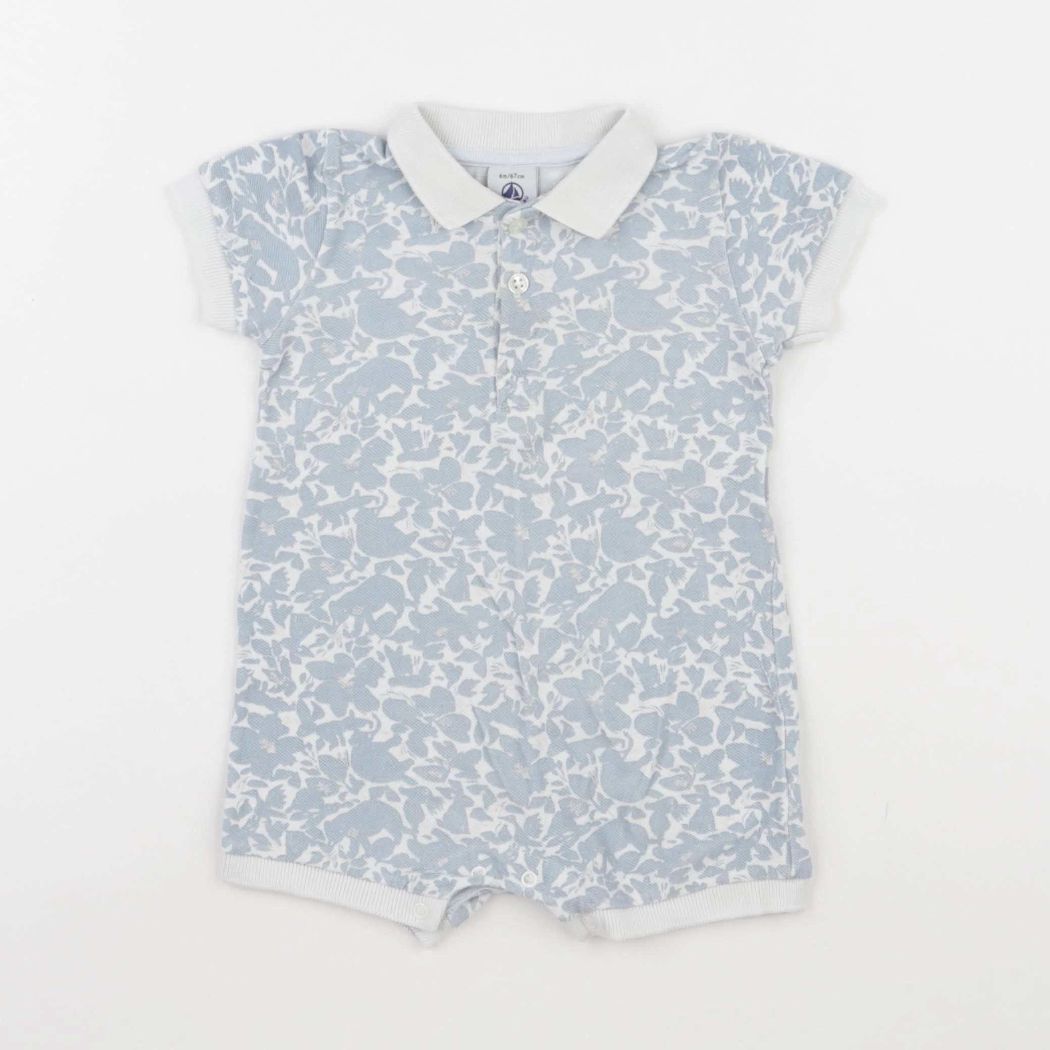 Petit Bateau - combinaison bleu - 6 mois