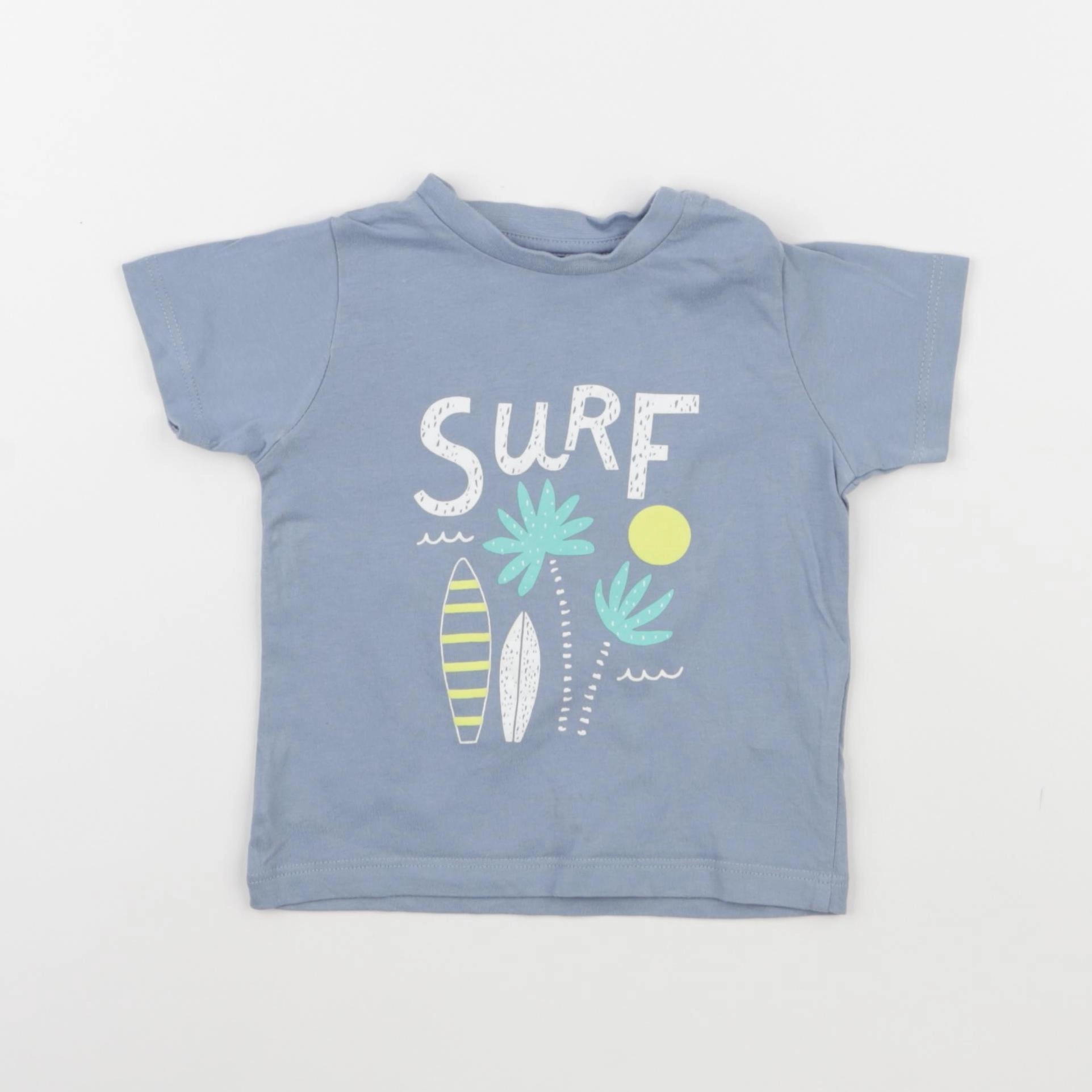 Vertbaudet - tee-shirt bleu - 12 mois