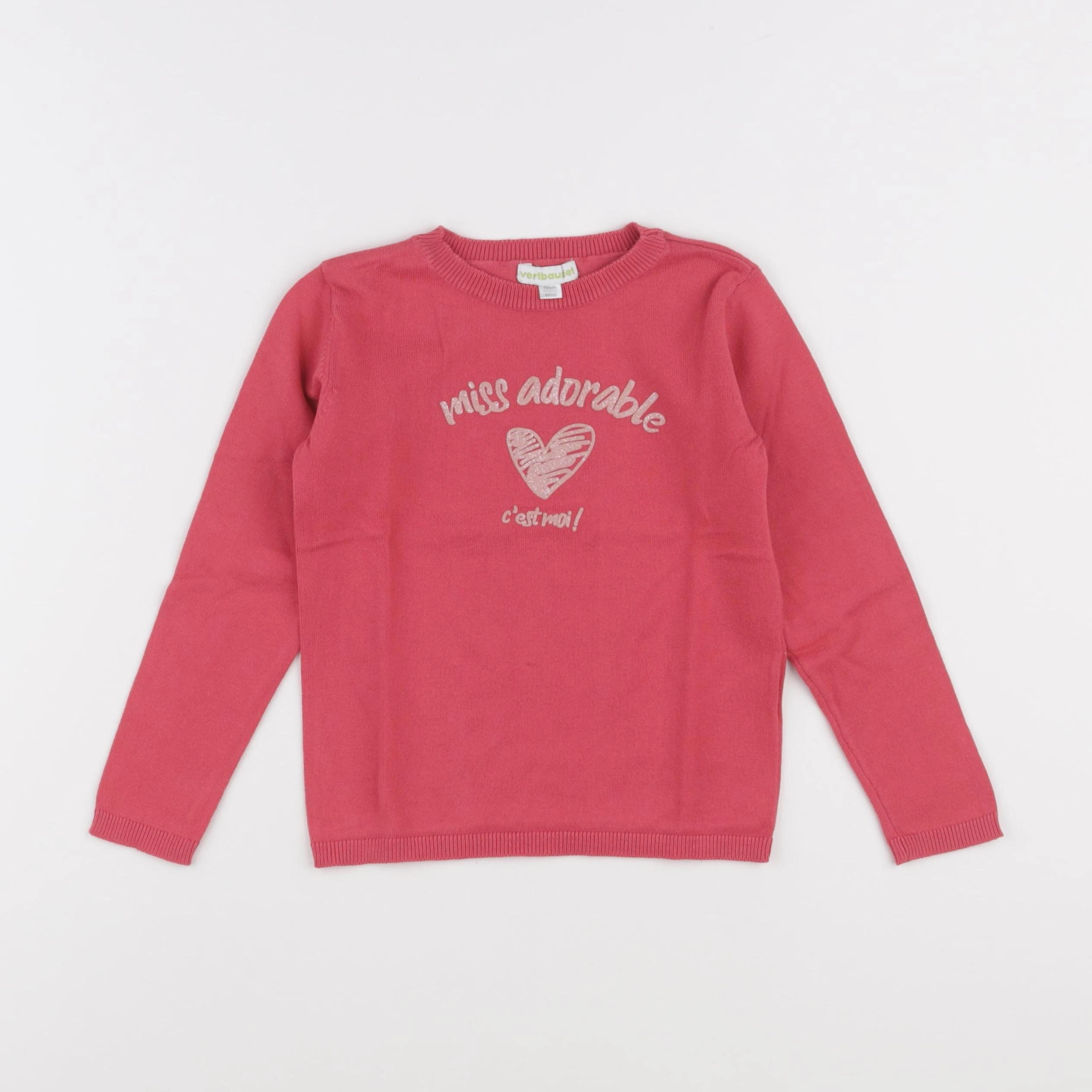 Vertbaudet - pull rose - 4 ans