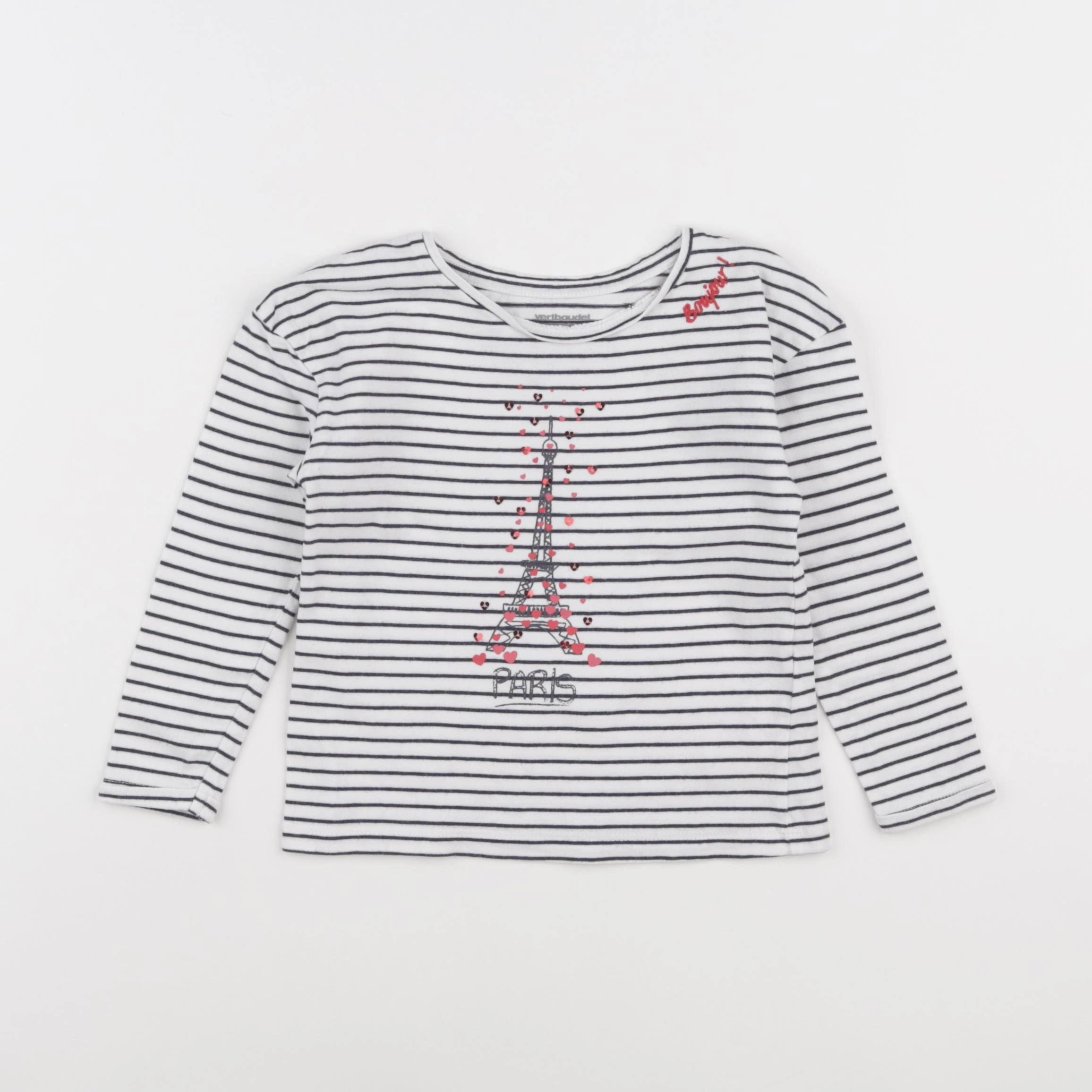 Vertbaudet - tee-shirt blanc, bleu - 3 ans