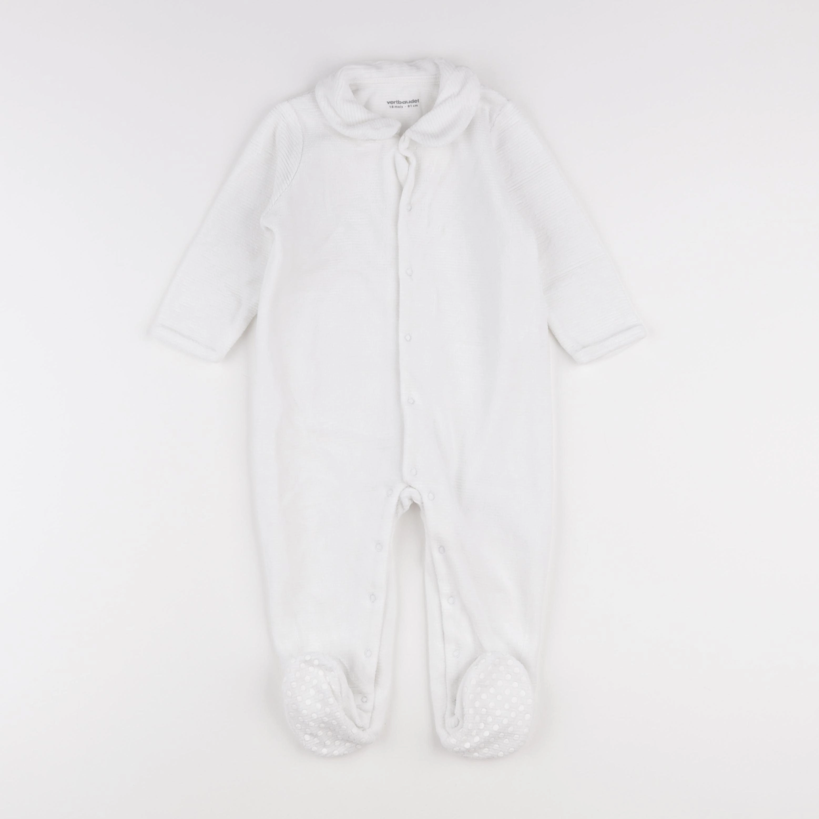 Vertbaudet - pyjama velours blanc - 9 mois